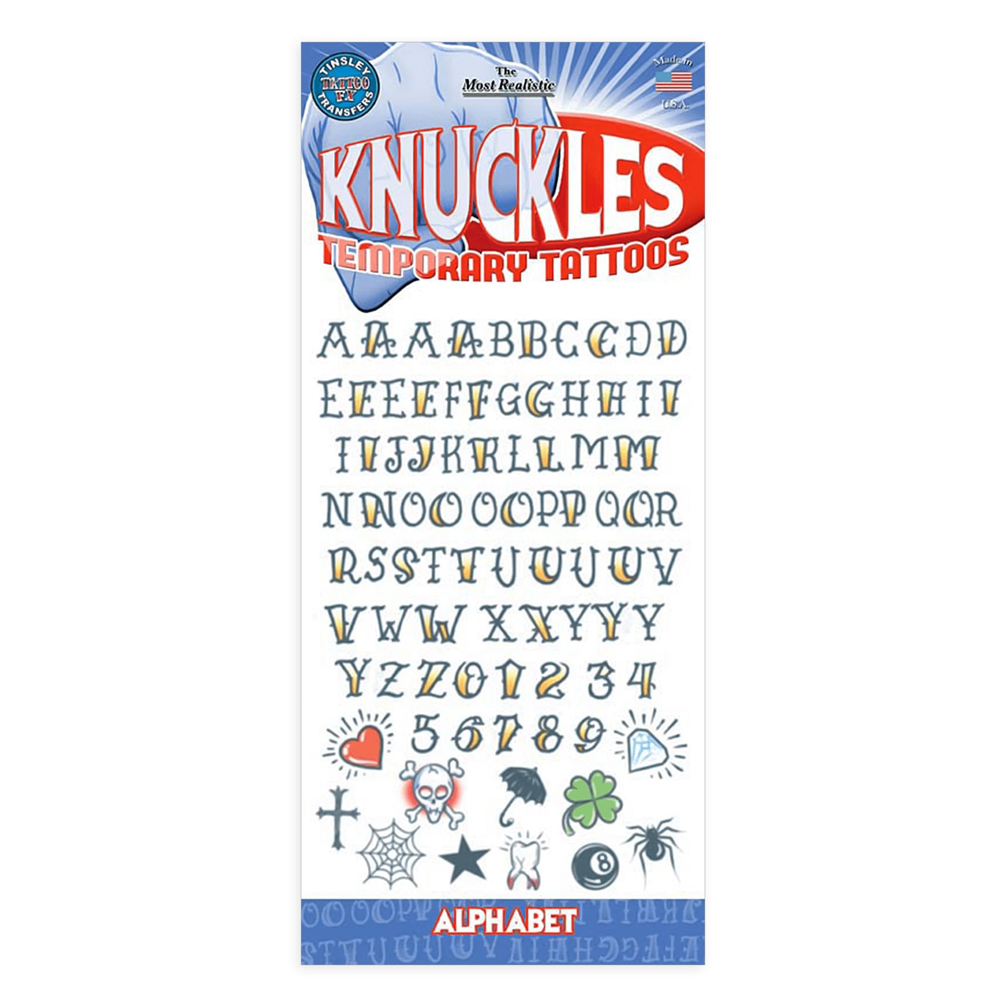 Knuckles Tattoo Costume Accessory