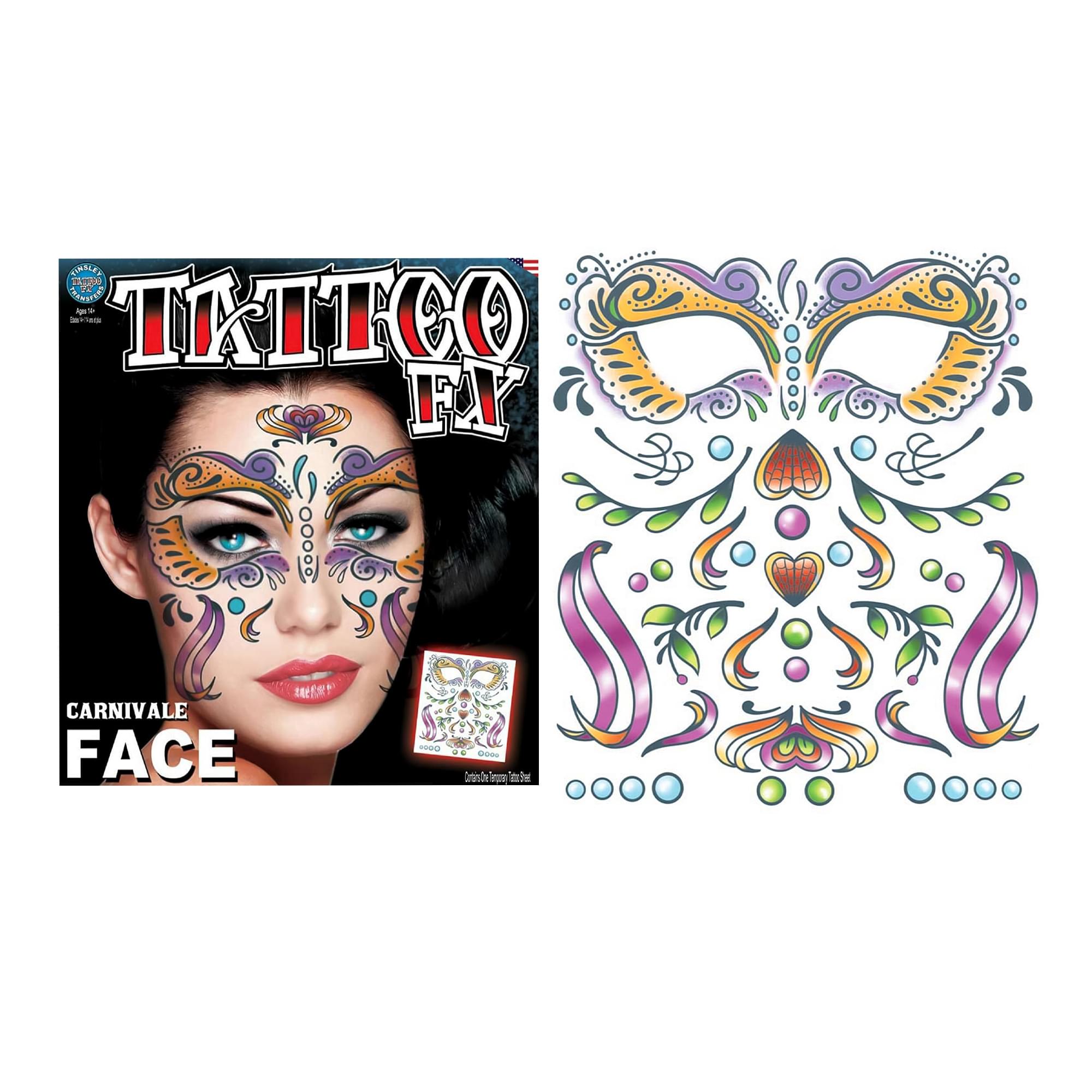 Carnivale Face Tattoo Costume Accessory