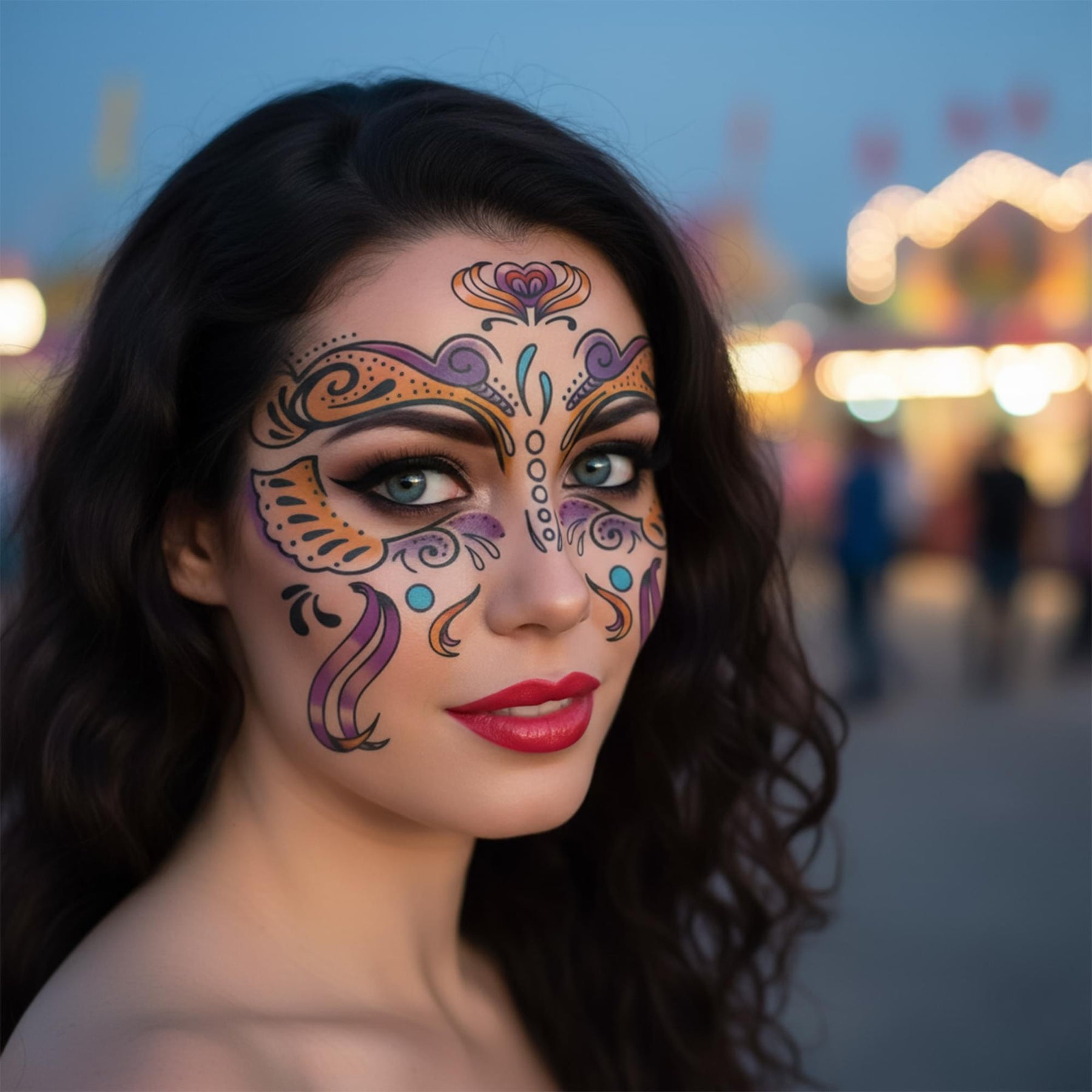 Carnivale Face Tattoo Costume Accessory