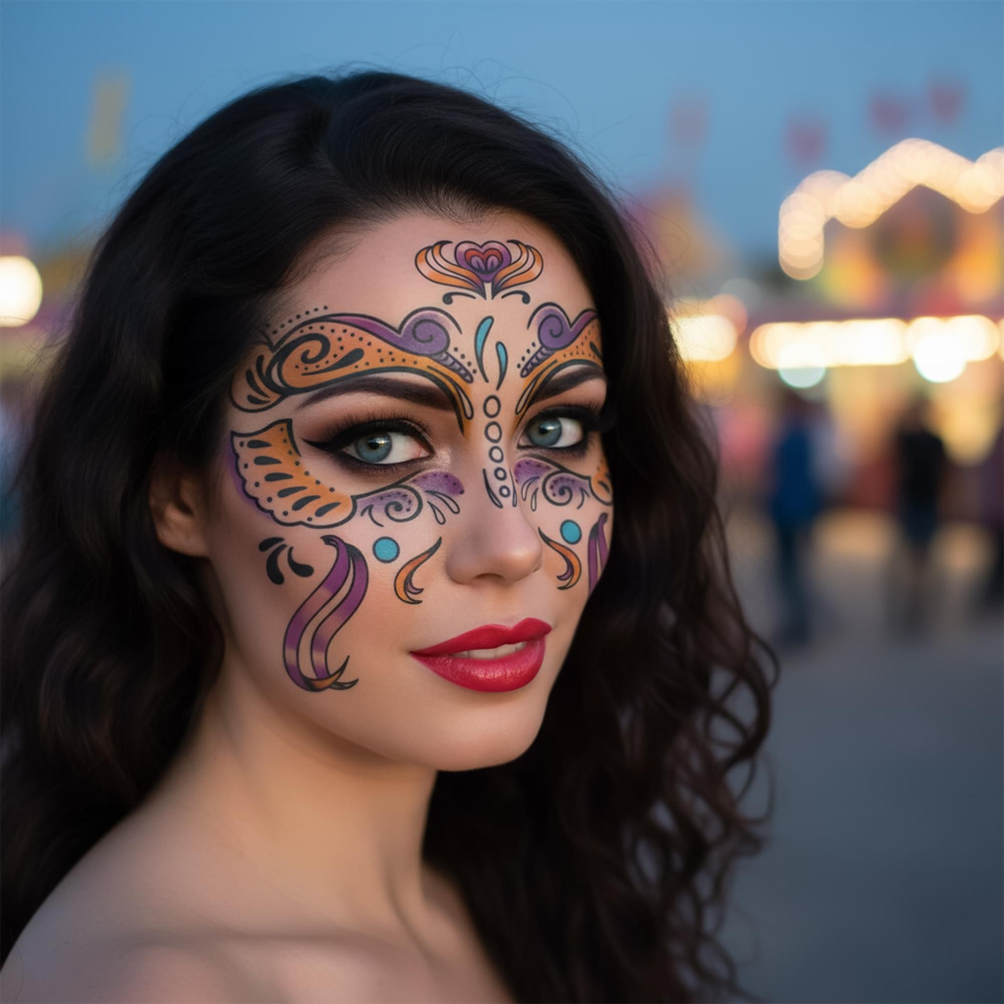 Carnivale Face Tattoo Costume Accessory