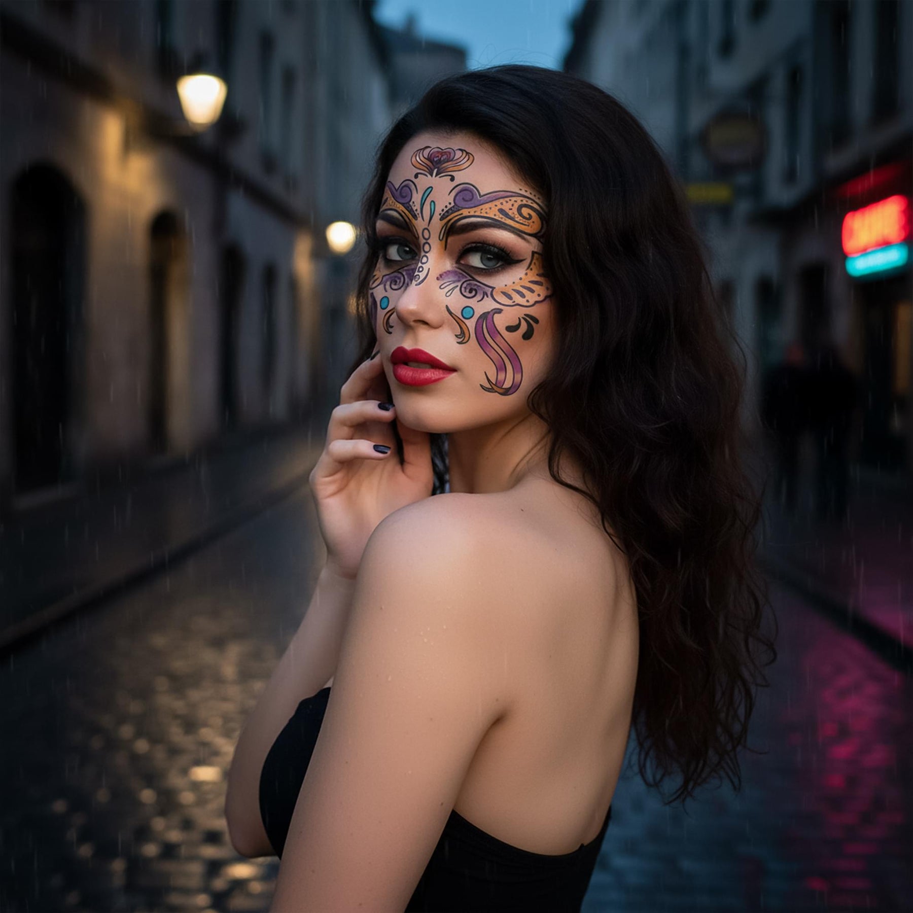 Carnivale Face Tattoo Costume Accessory