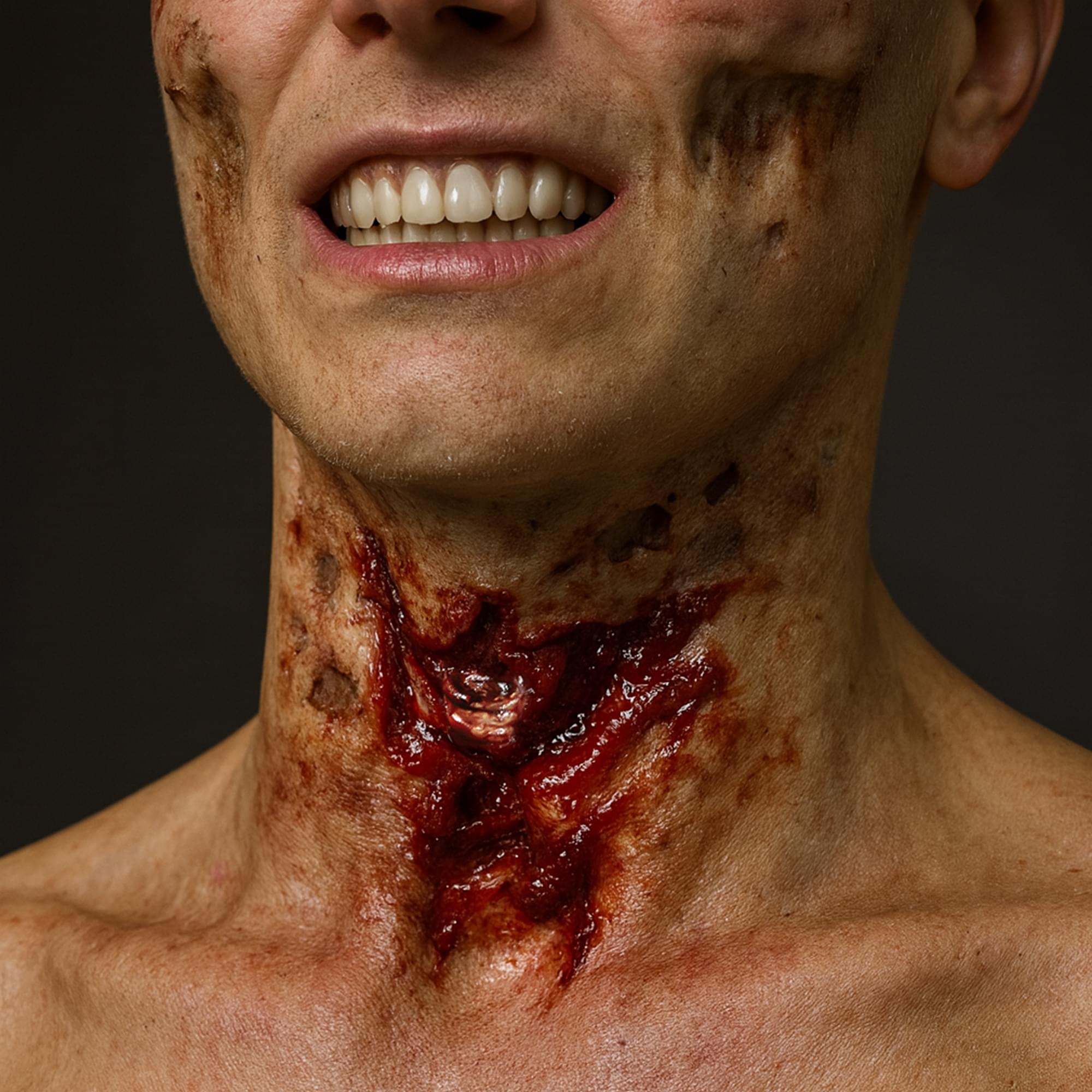 Zombie Torn Throat Fx Transfer Costume Accessory