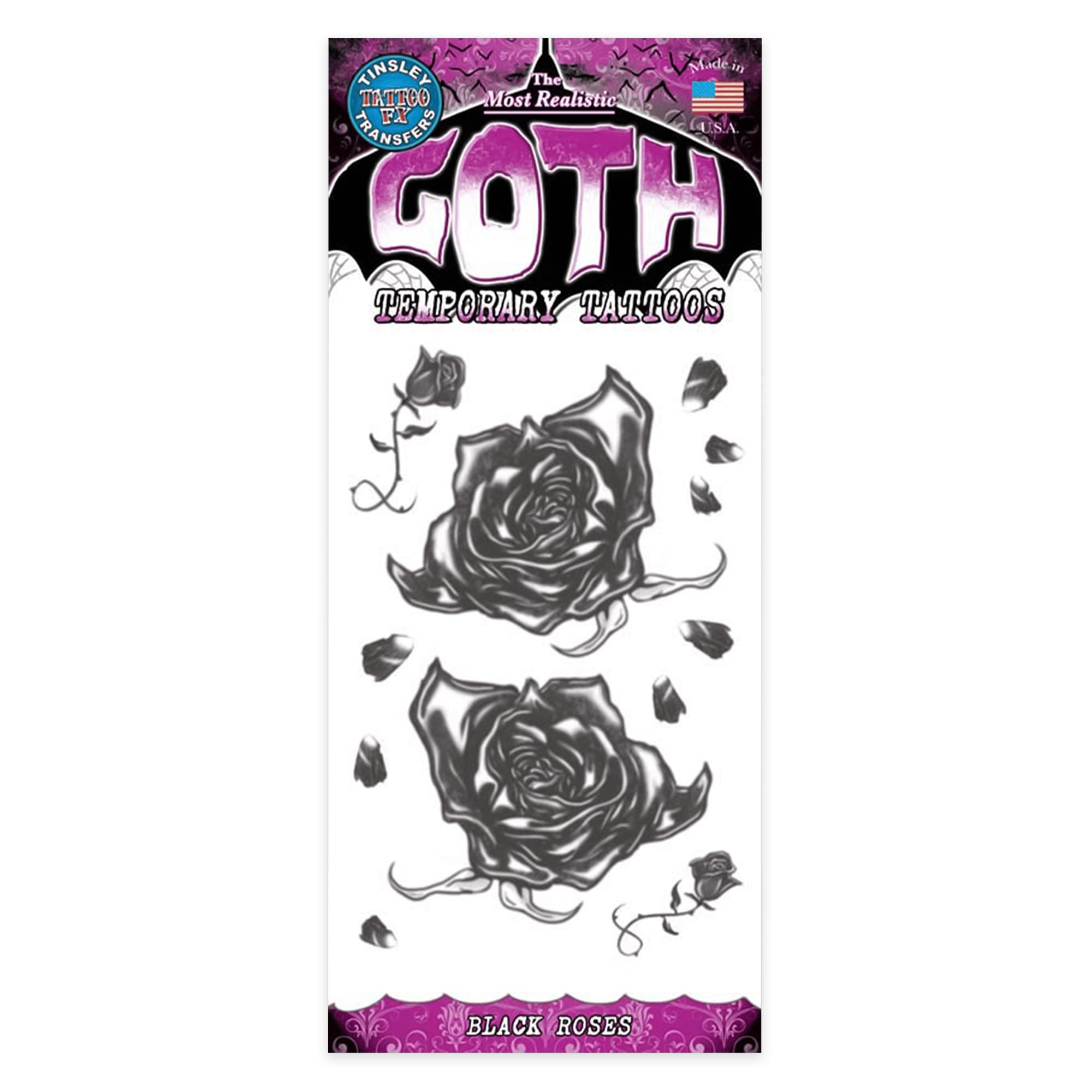 Black Roses Goth Tattoo Costume Accessory