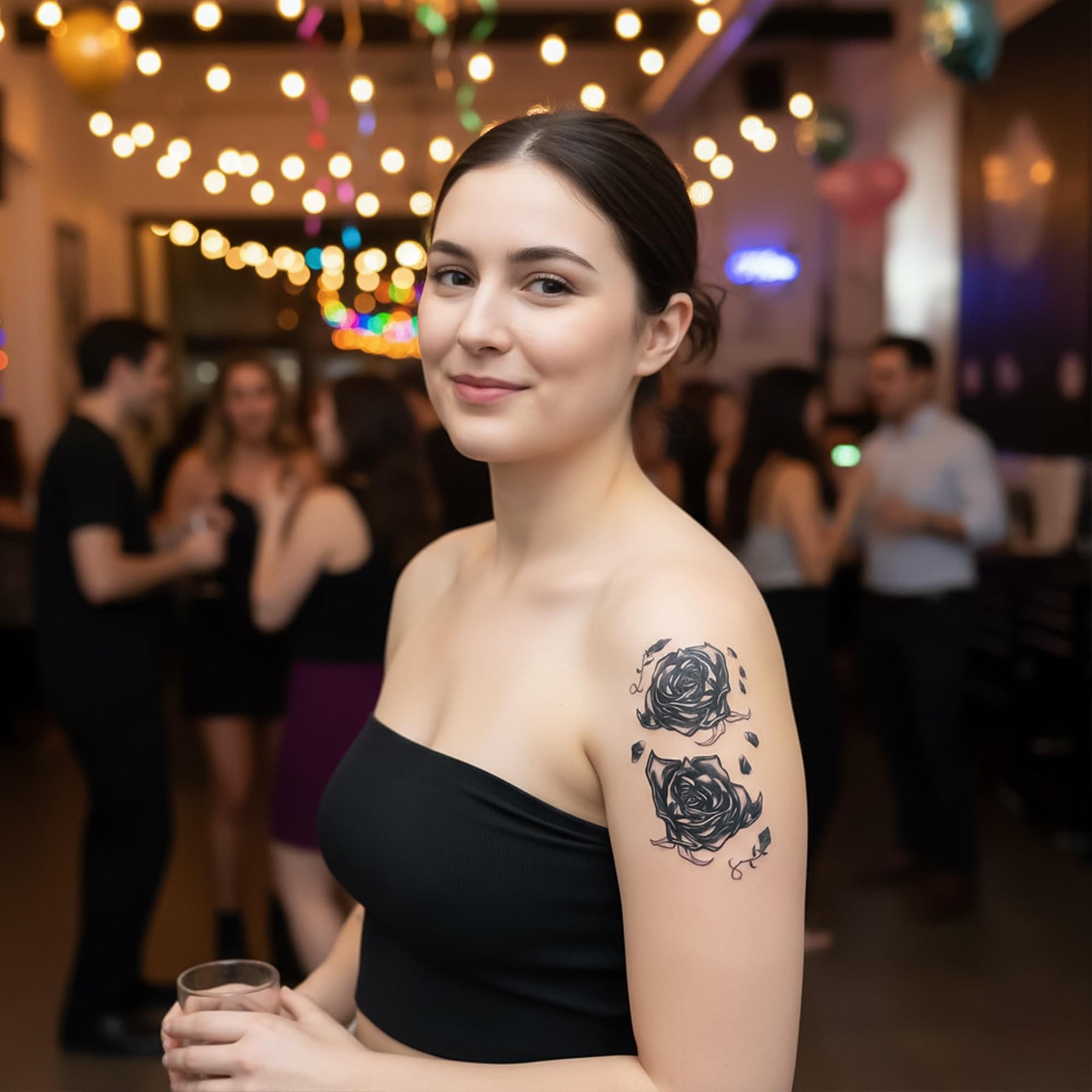 Black Roses Goth Tattoo Costume Accessory