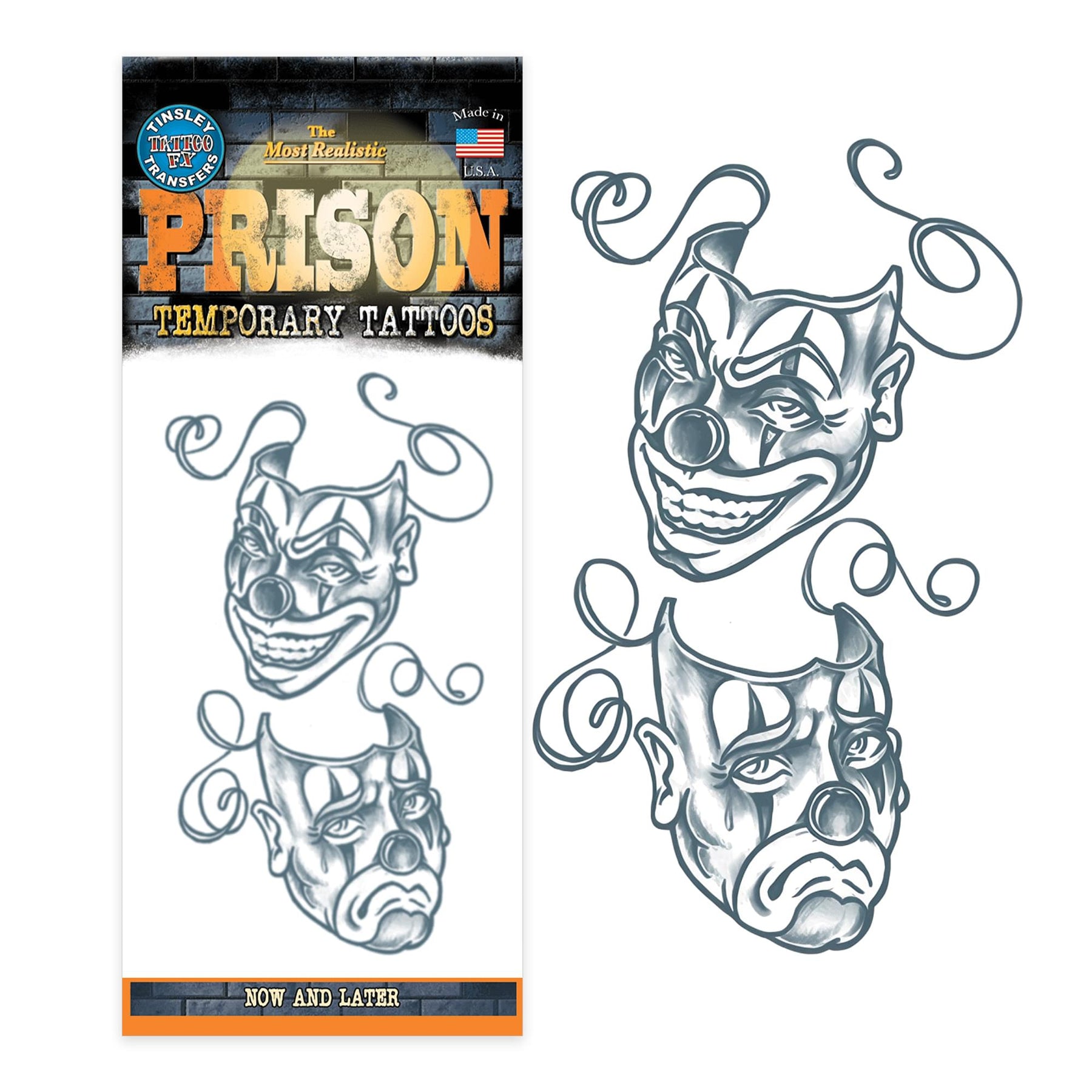 Now & Later Prison Tattoo Costume Accessory