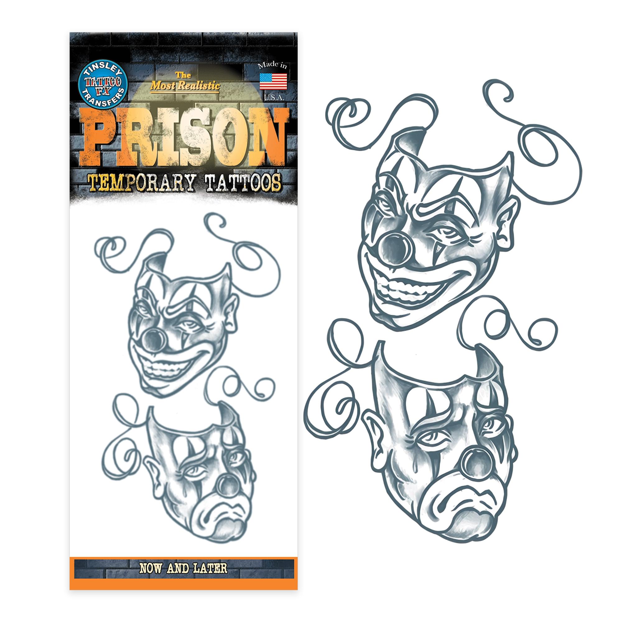 Now & Later Prison Tattoo Costume Accessory