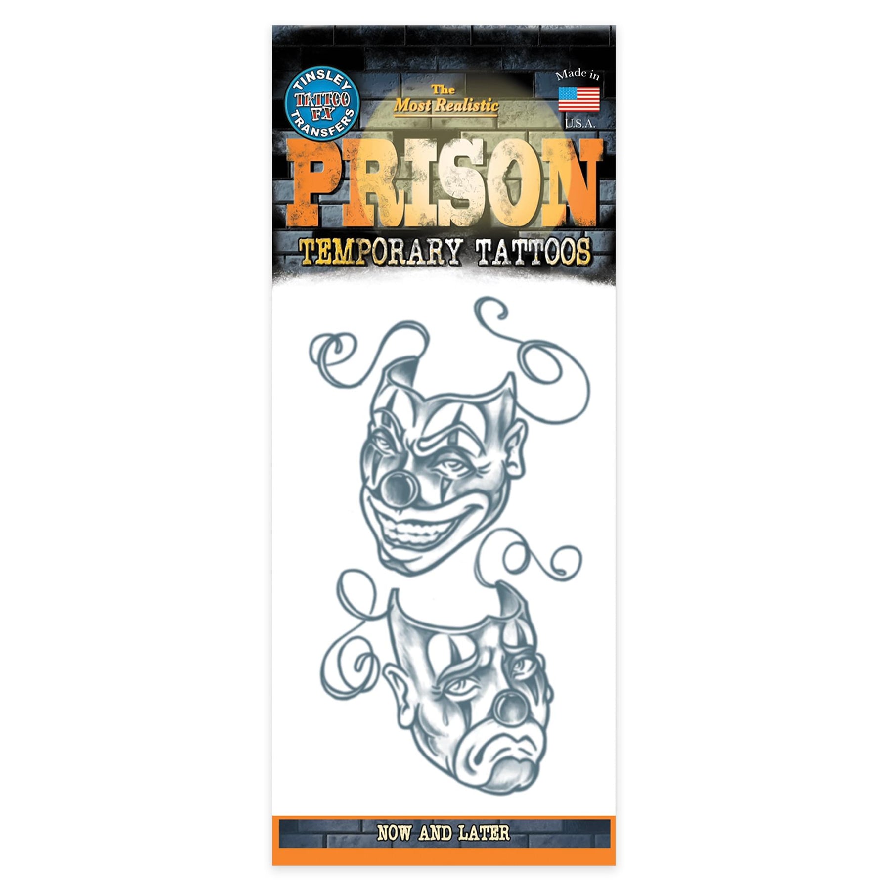 Now & Later Prison Tattoo Costume Accessory