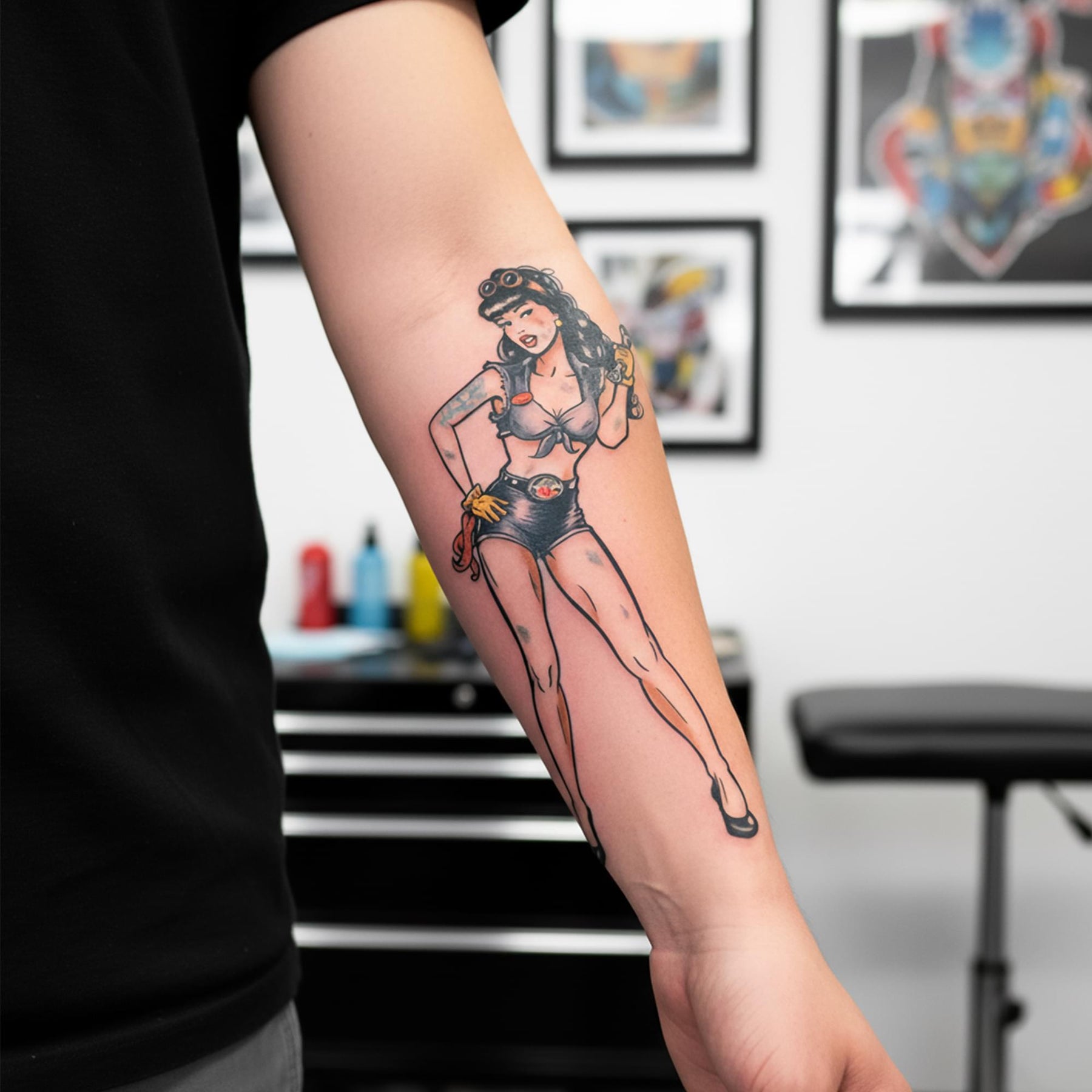 Mechanic Pin Up Tattoo Costume Accessory