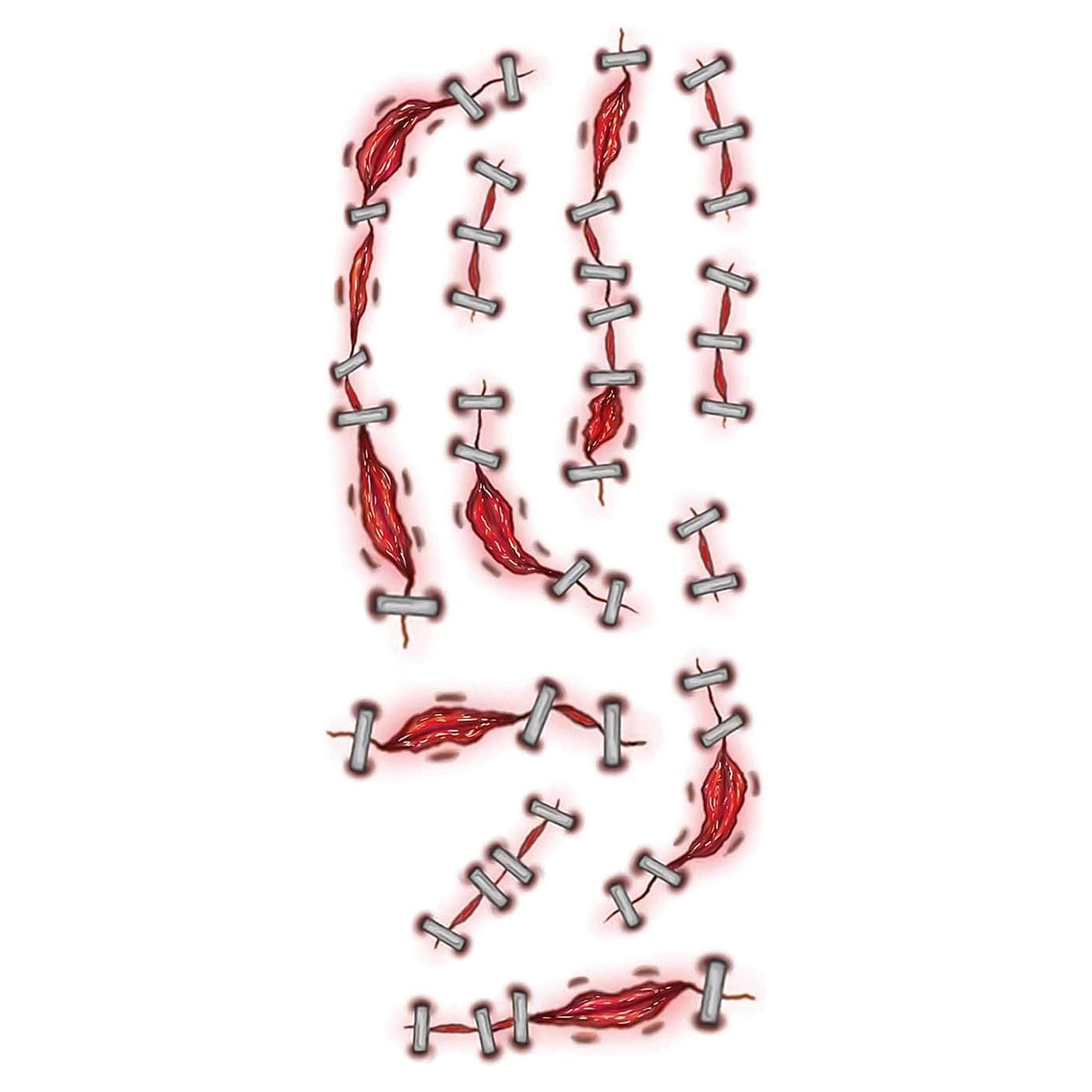 Stapled Trauma Tattoo Costume Accessory
