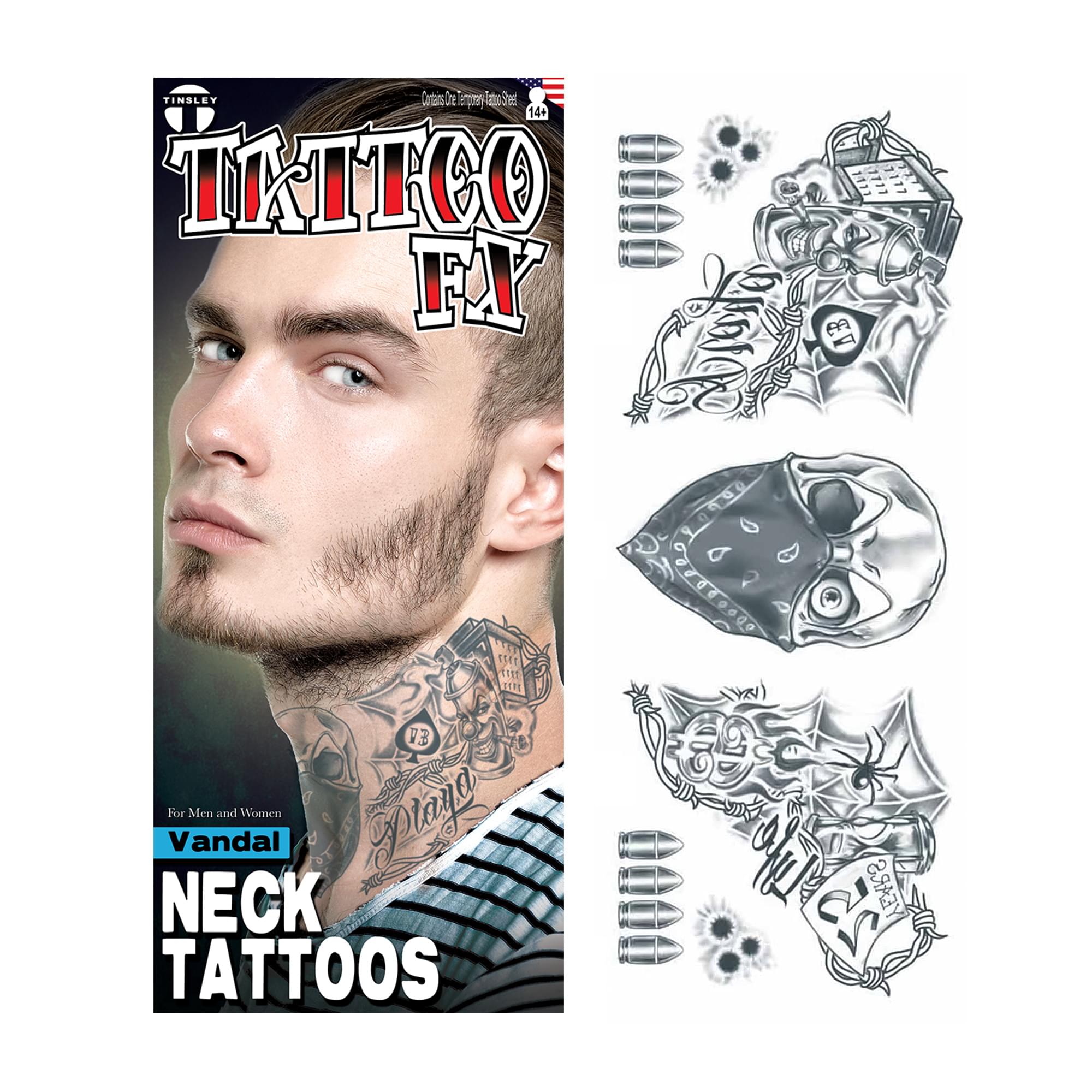 Vandal Neck Tattoo Fx Costume Accessory