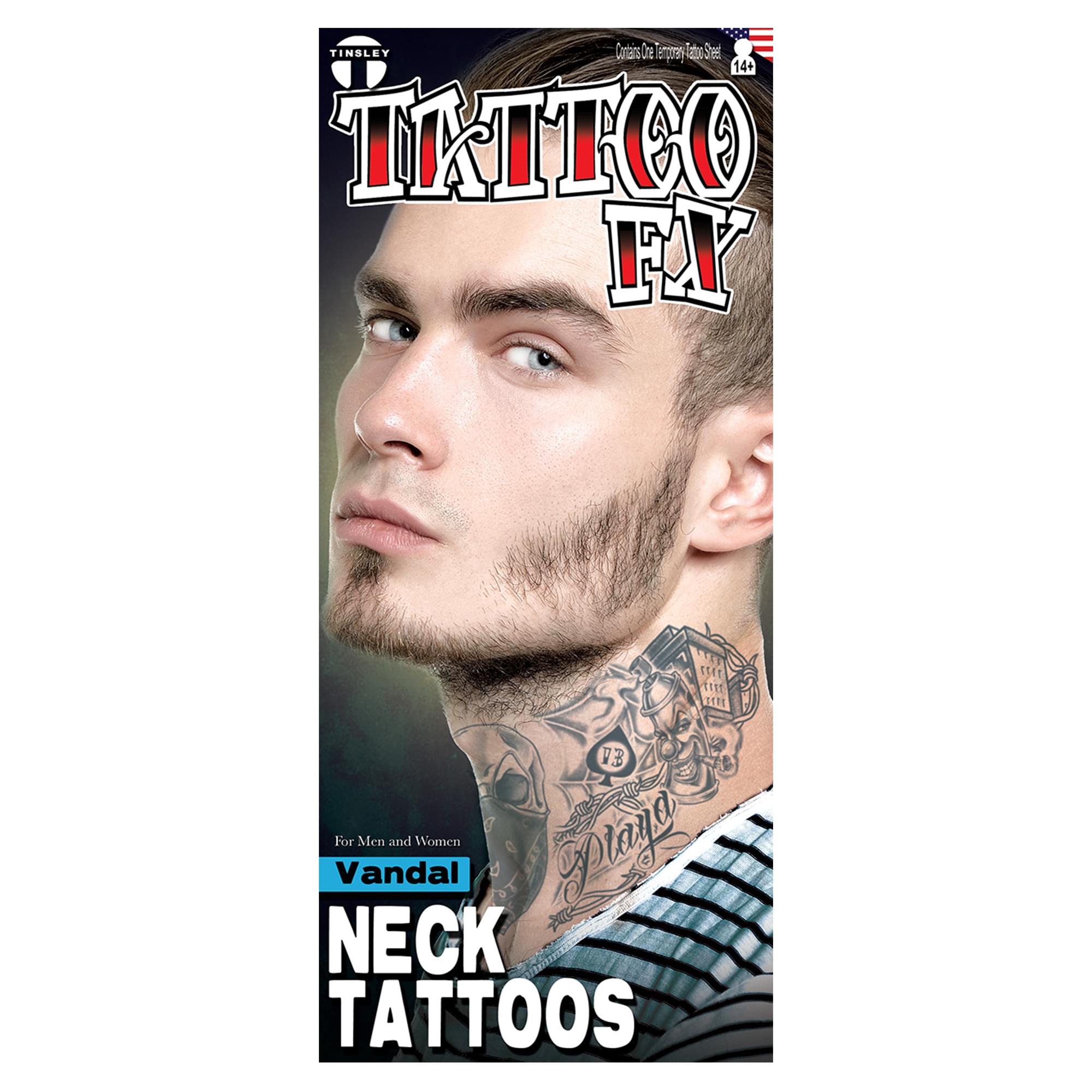 Vandal Neck Tattoo Fx Costume Accessory