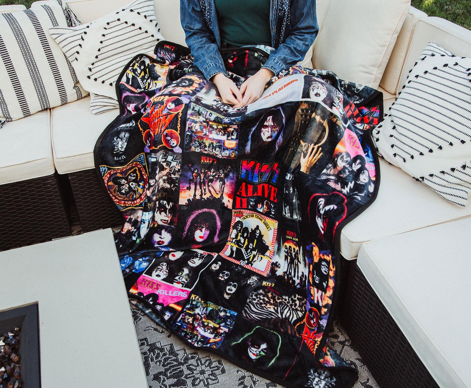 KISS Album Collage Fleece Throw Blanket | 45 x 60 Inches