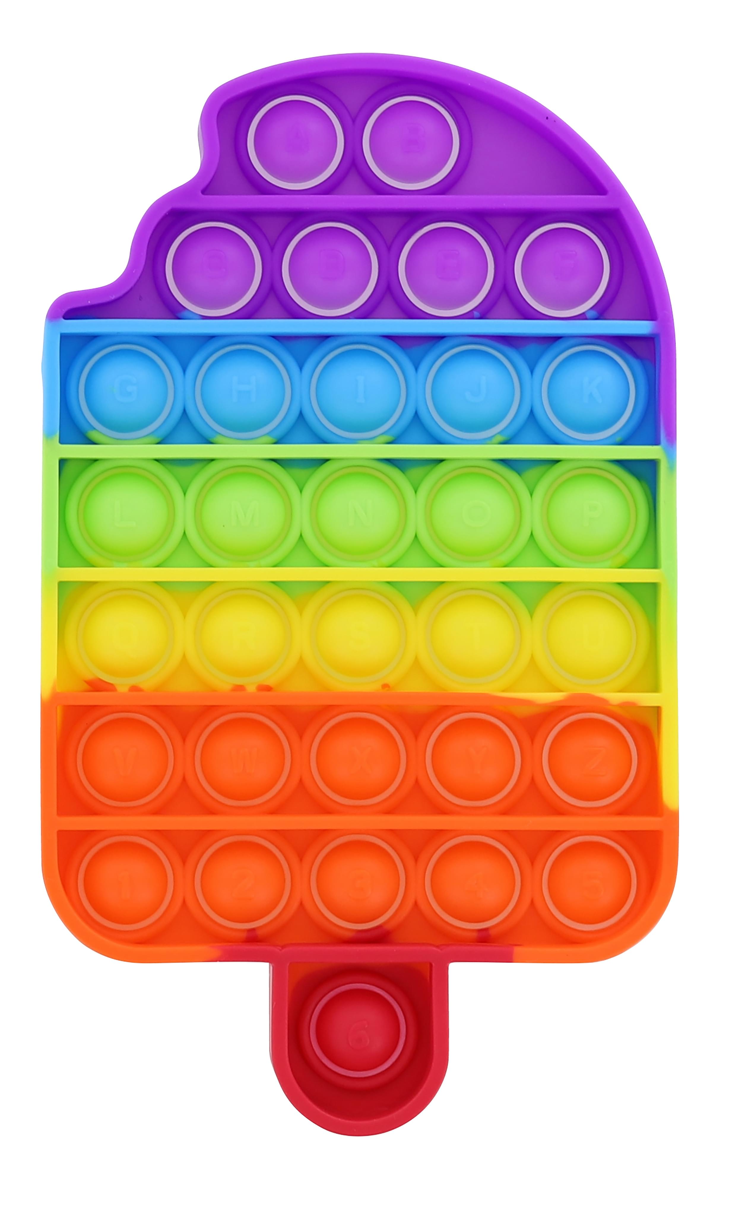 Pop Fidget Rainbow Popsicle 32 Button Popping Toy | Free Shipping