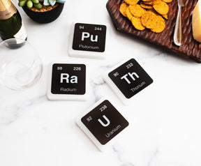 Radioactive Elements Periodic Table Glowing Light-Up Drink Coasters | Set of 4