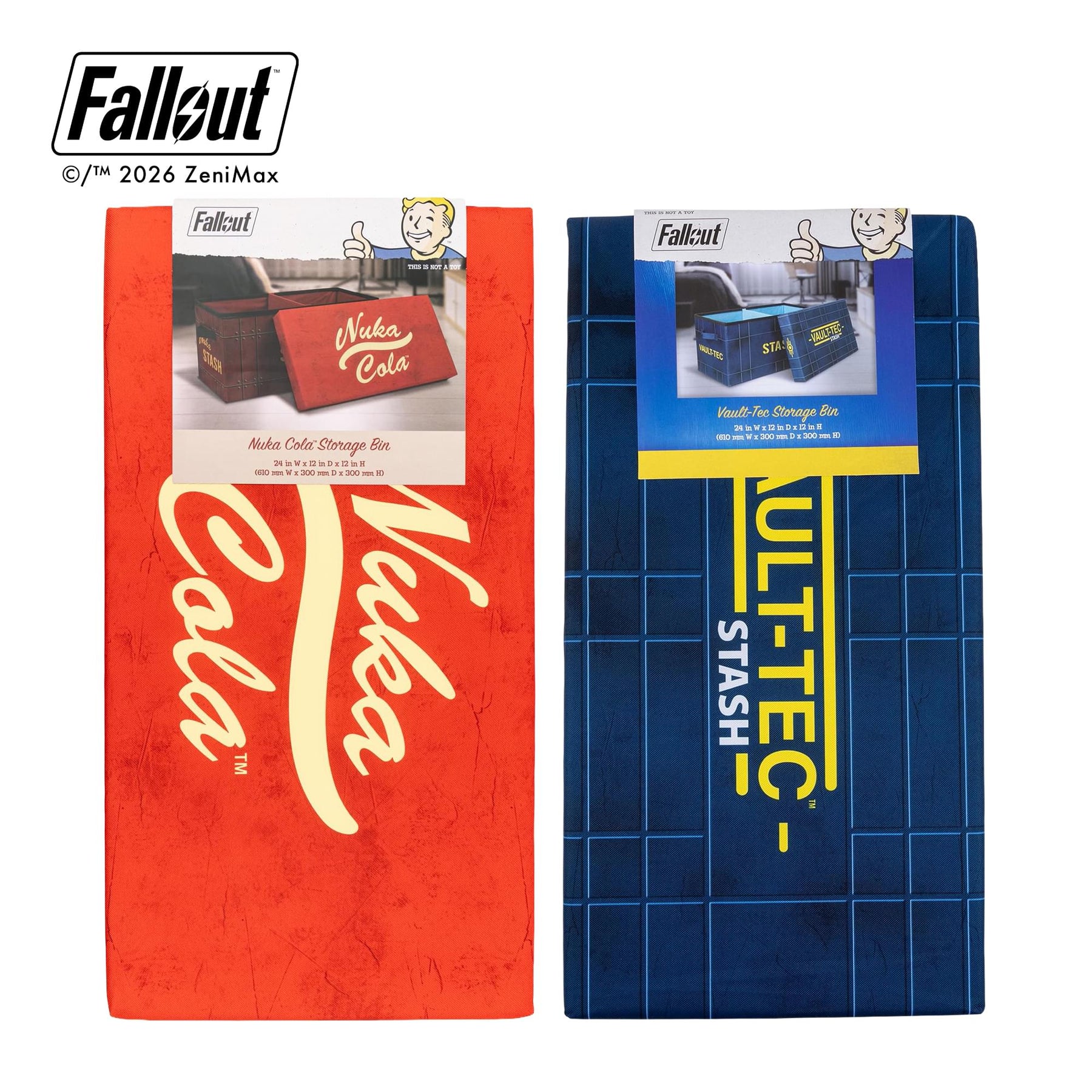 Fallout Vault-Tec and Nuka-Cola Fabric Storage Bin Set Of 2 | 24 x 12 Inches