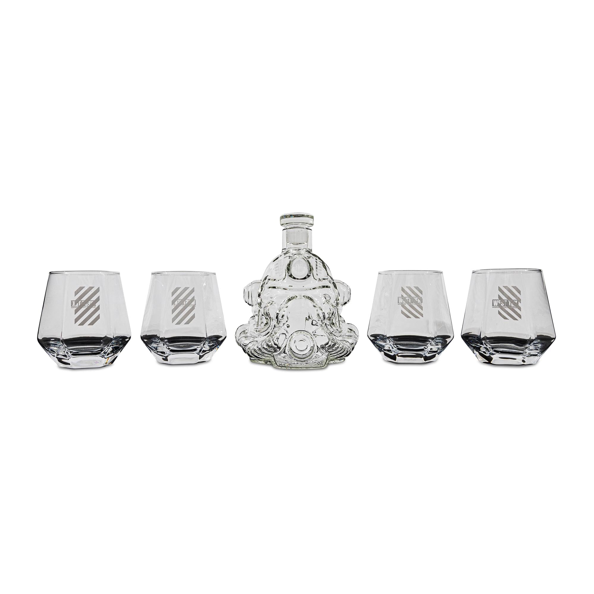 Fallout Brotherhood of Steel 5-Piece Whiskey Decanter Set With Glasses