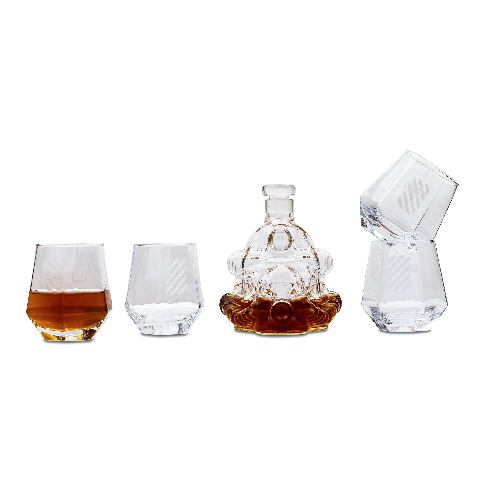 Fallout Brotherhood of Steel 5-Piece Whiskey Decanter Set With Glasses