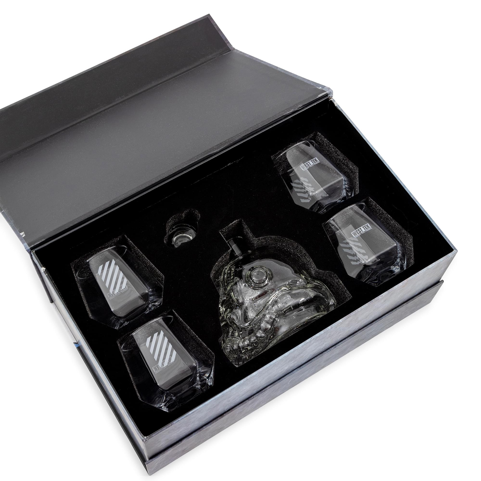 Fallout Brotherhood of Steel 5-Piece Whiskey Decanter Set With Glasses