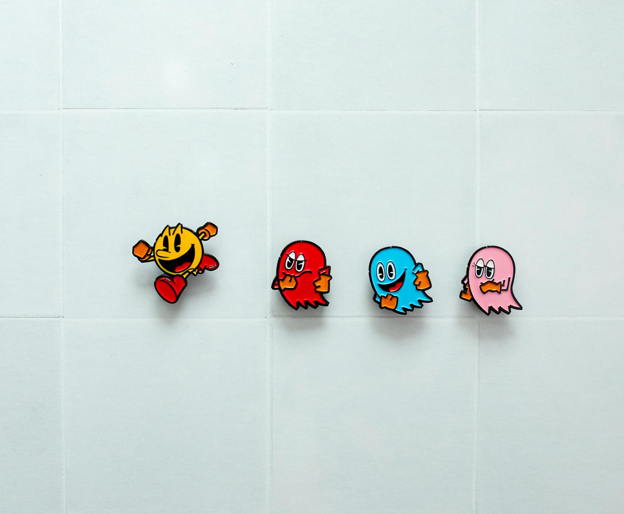 PAC-MAN 3D Characters 4-Piece Enamel Pin Set | Toynk Exclusive