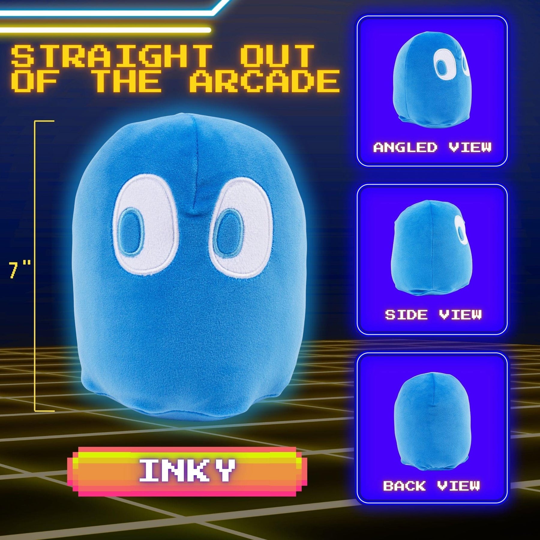 PAC-MAN Ghost INKY 7-Inch Plush
