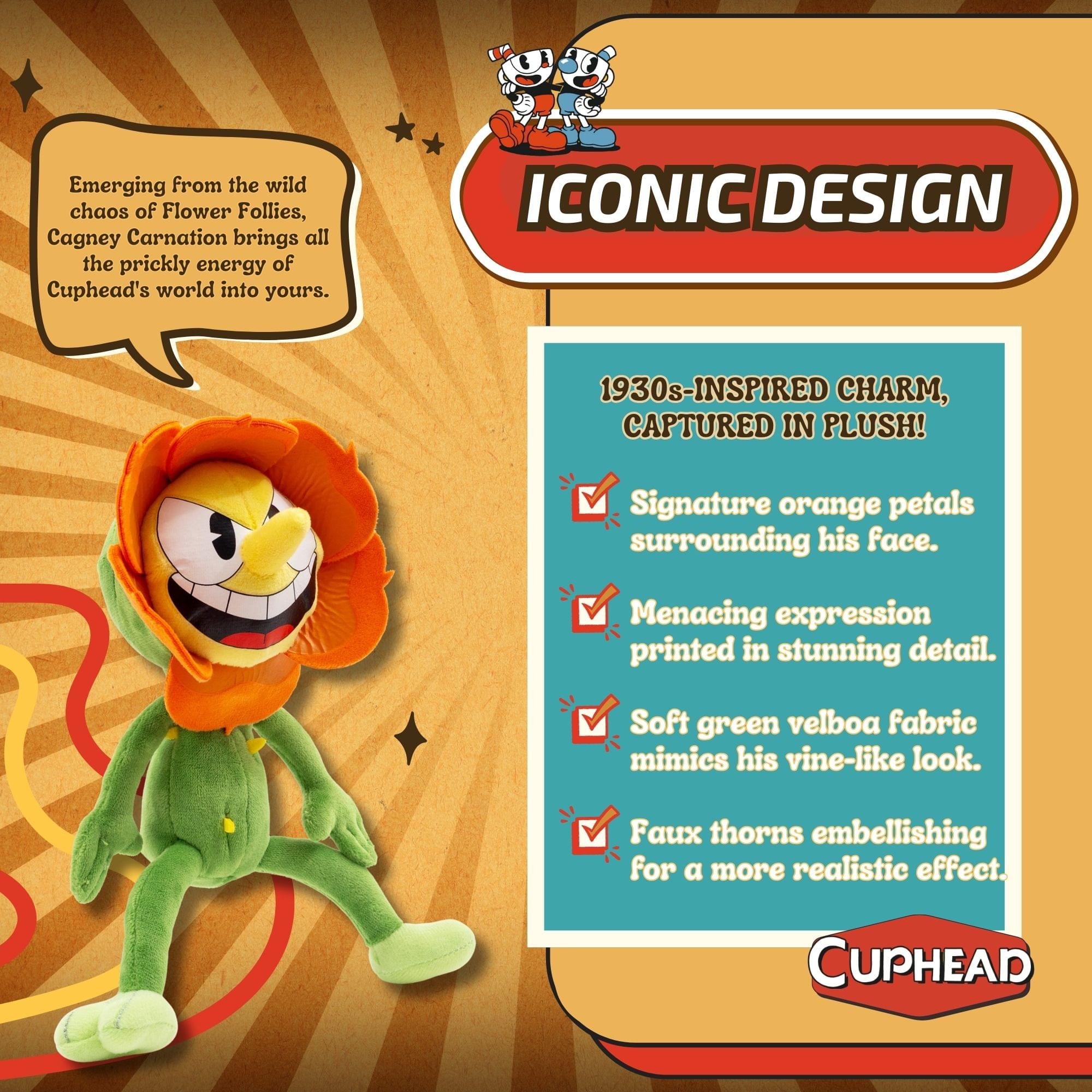 Cuphead Cagney Carnation 9-Inch Plush