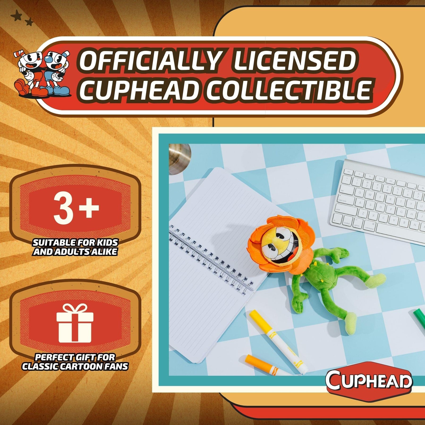 Cuphead Cagney Carnation 9-Inch Plush