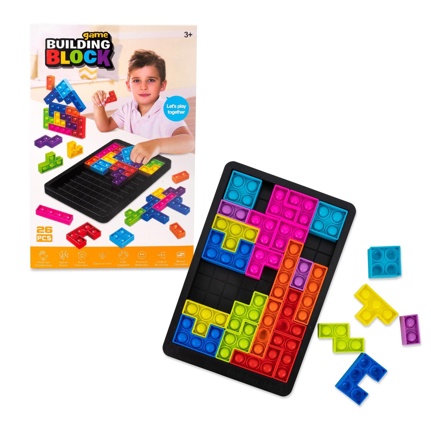 Pop Fidget Toy 27-Piece Building Block Game Puzzle