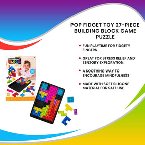 Pop Fidget Toy 27-Piece Building Block Game Puzzle