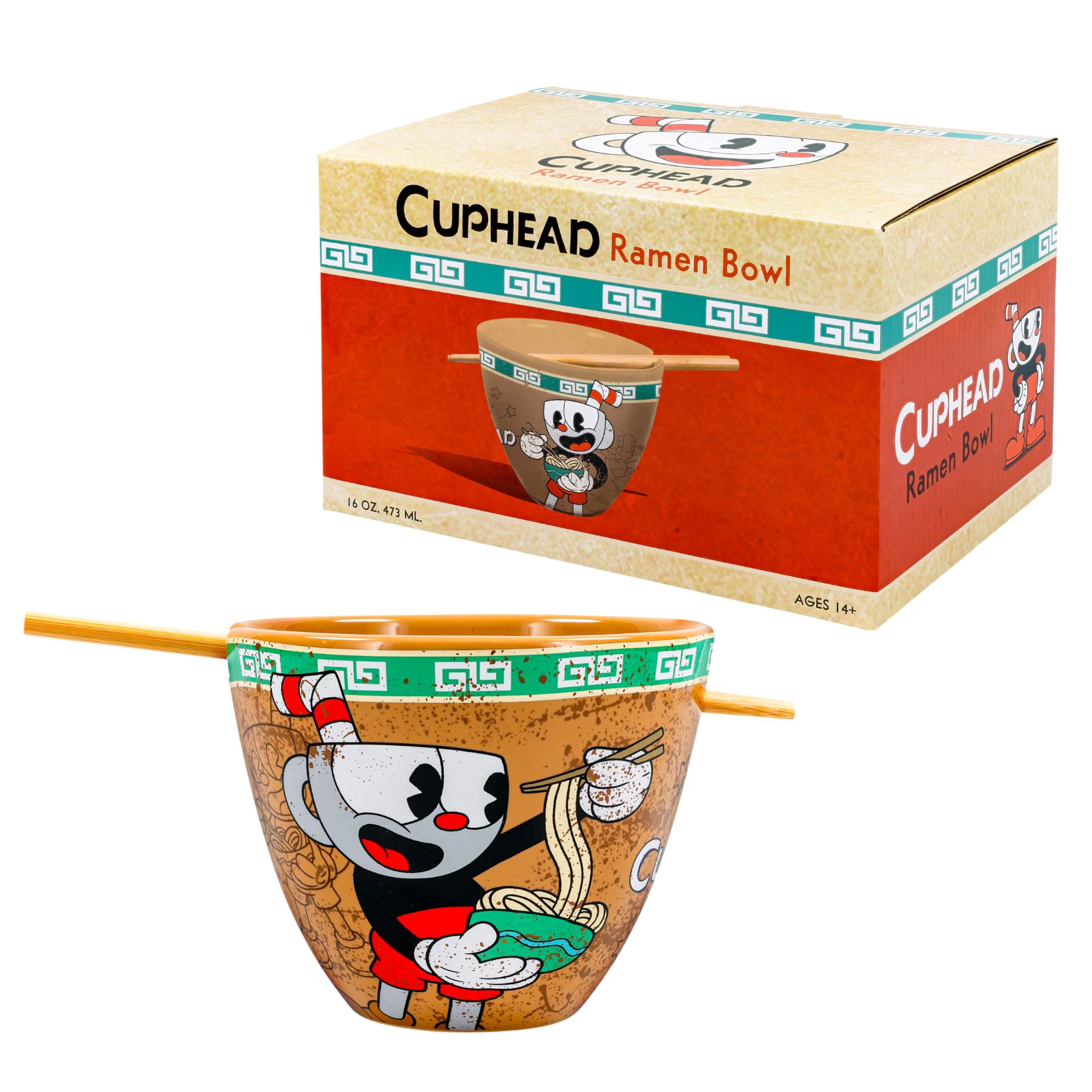 Cuphead 16-Ounce Ramen Bowl and Chopsticks