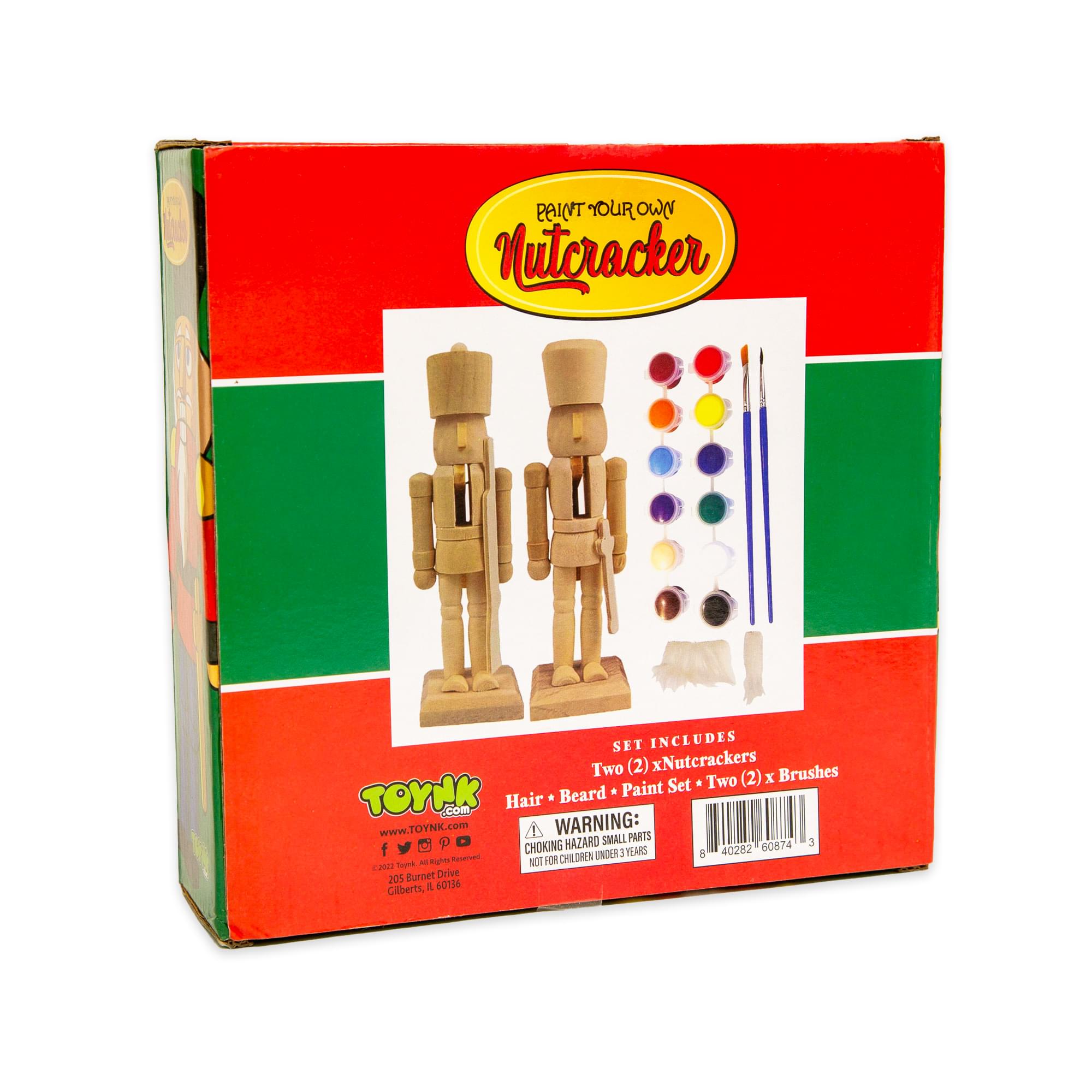 Paint Your Own 7-Inch Wooden Nutcracker Figure Craft Kit | Set of 2