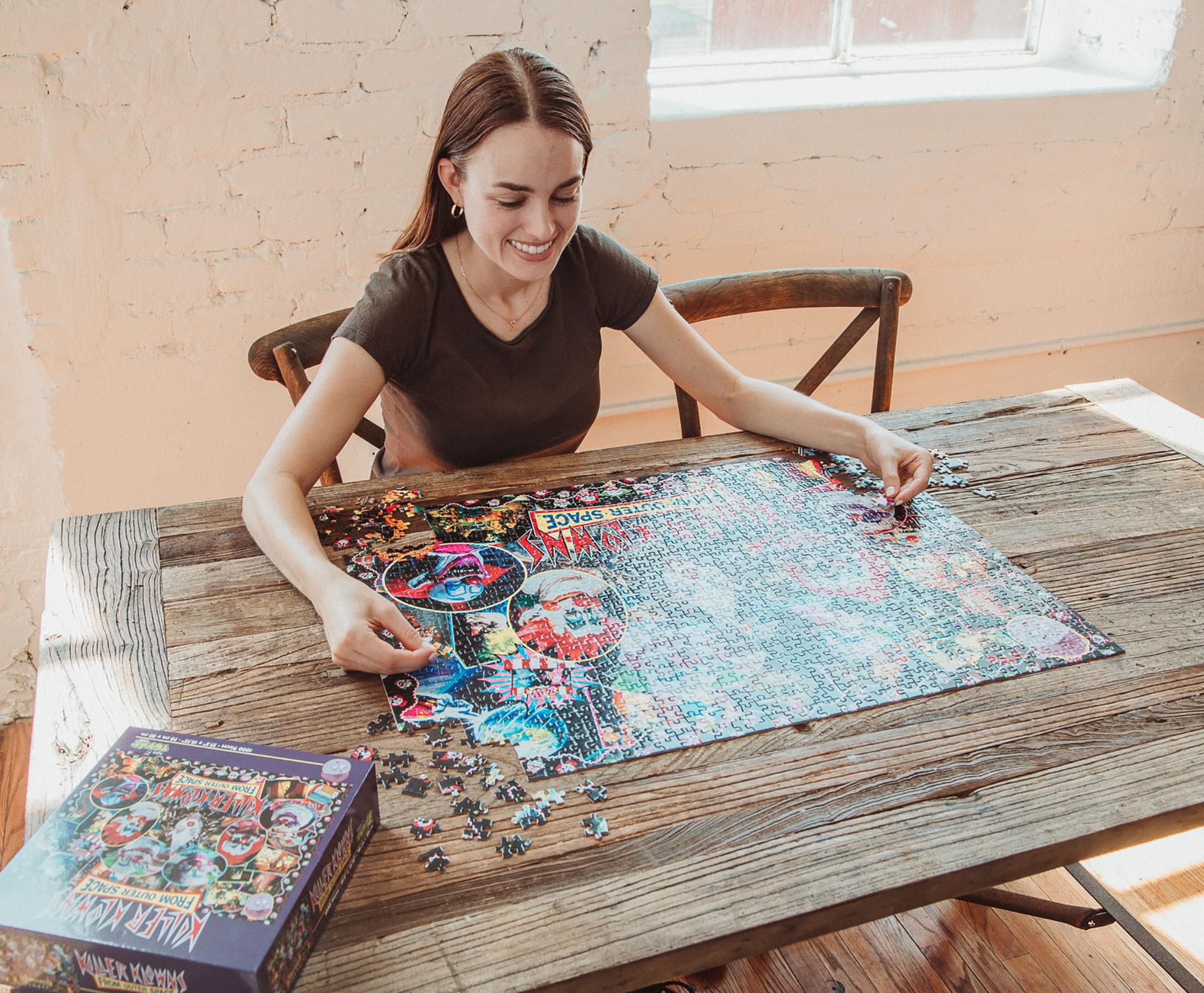 Killer Klowns From Outer Space Kollage B 1000-Piece Jigsaw Puzzle For Adults | 28 x 20 Inches