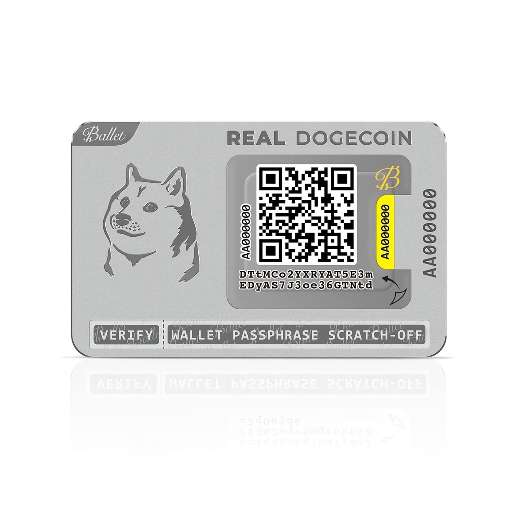 Ballet REAL Series Dogecoin Cold Storage Wallet Card