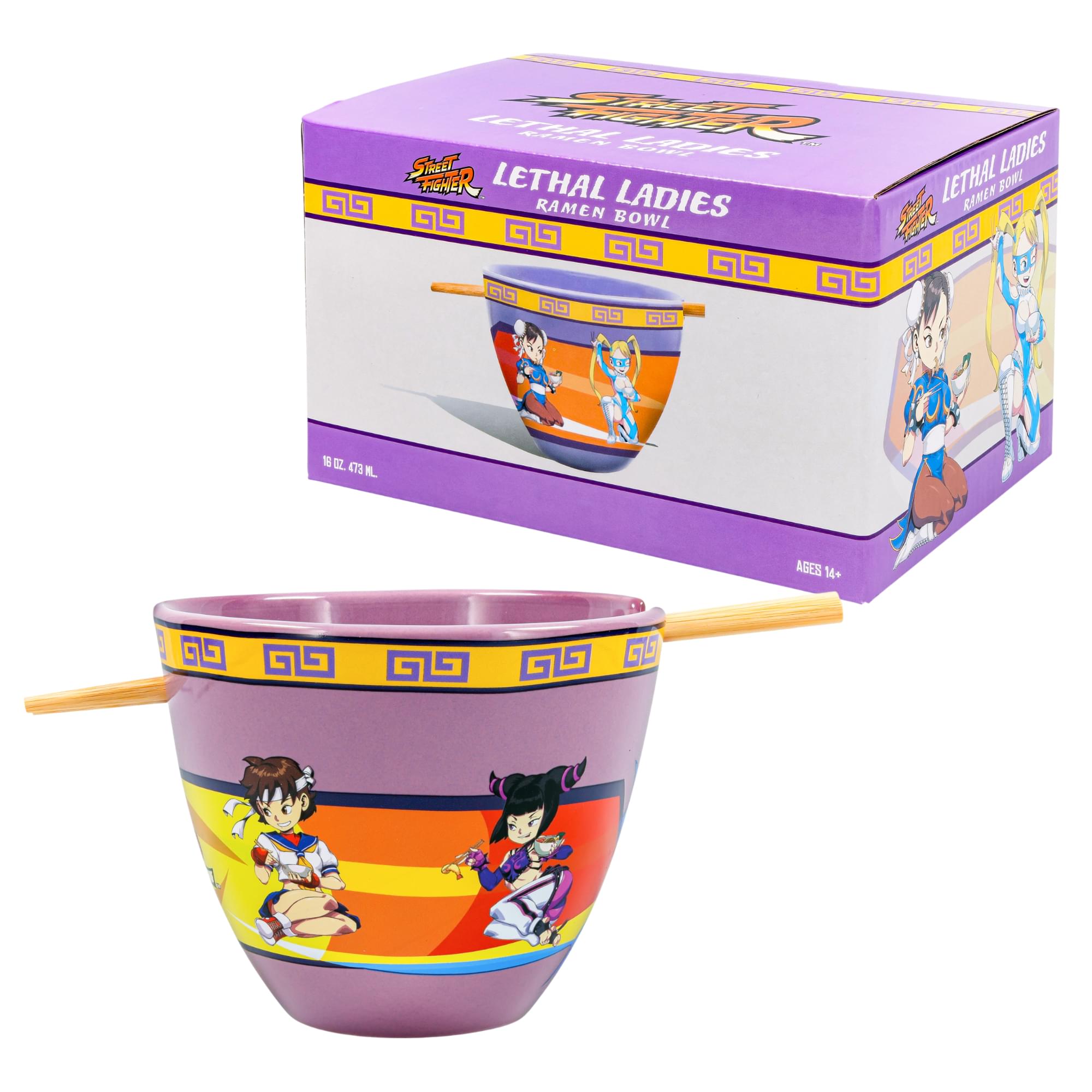 Street Fighter Lethal Ladies Ramen Bowl and Chopsticks
