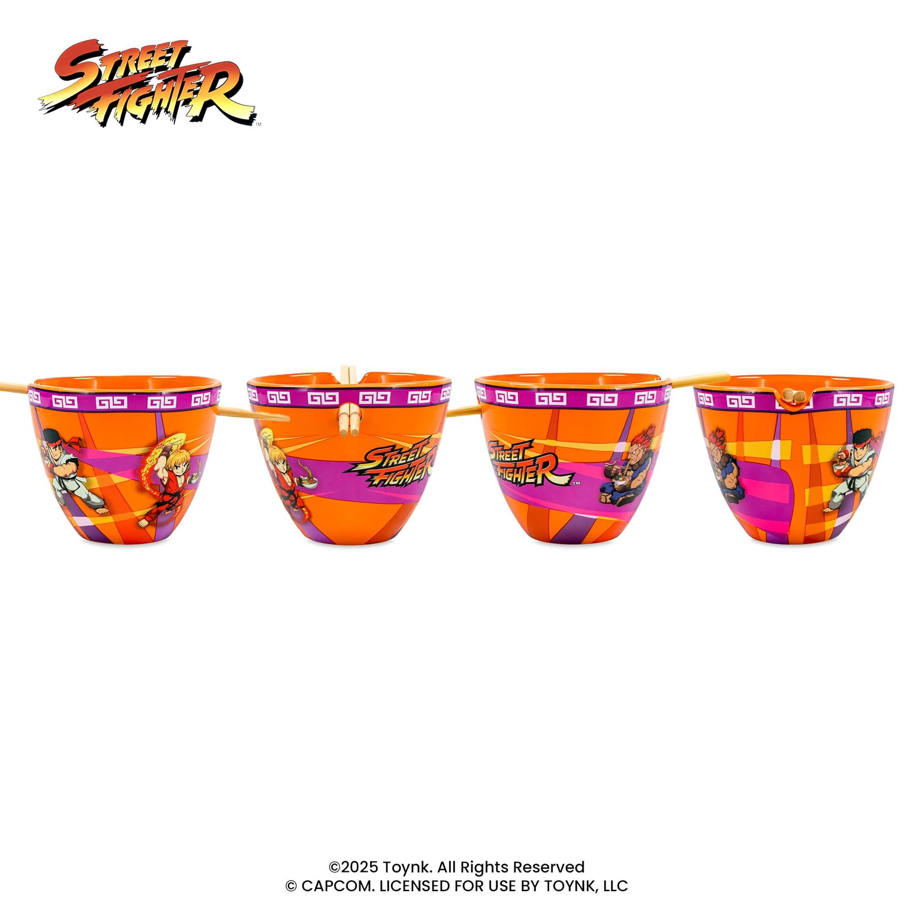 Street Fighter Battle Boys 16-Ounce Ramen Bowl and Chopstick