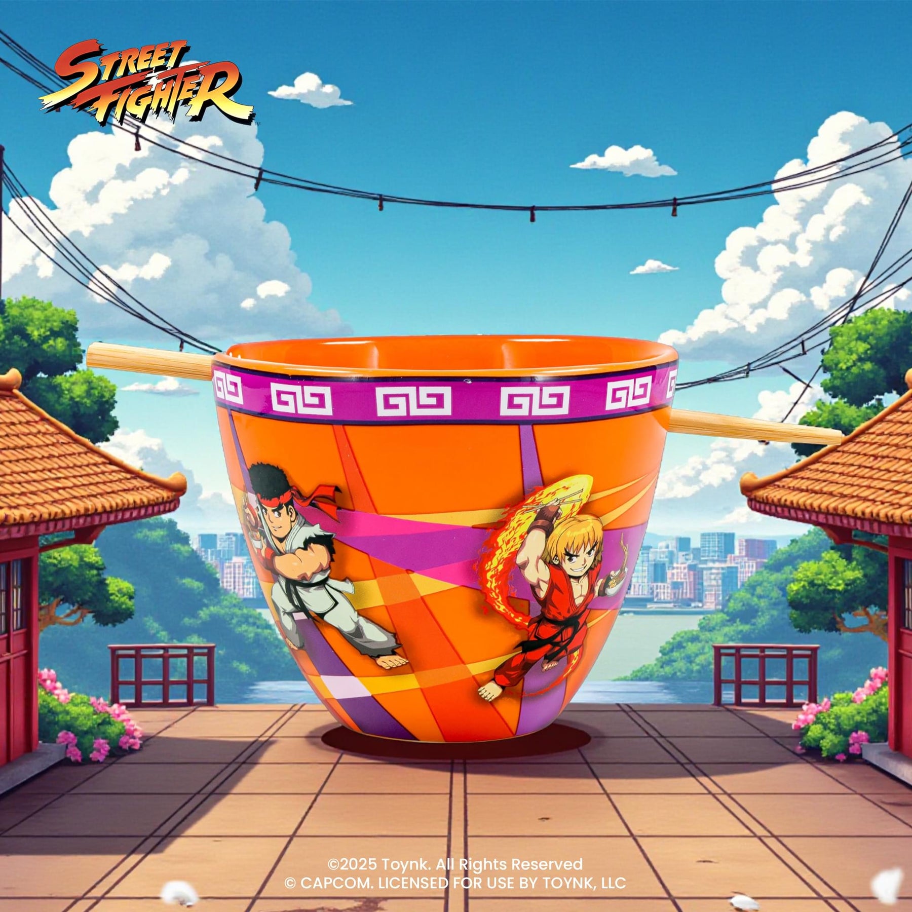 Street Fighter Battle Boys 16-Ounce Ramen Bowl and Chopstick