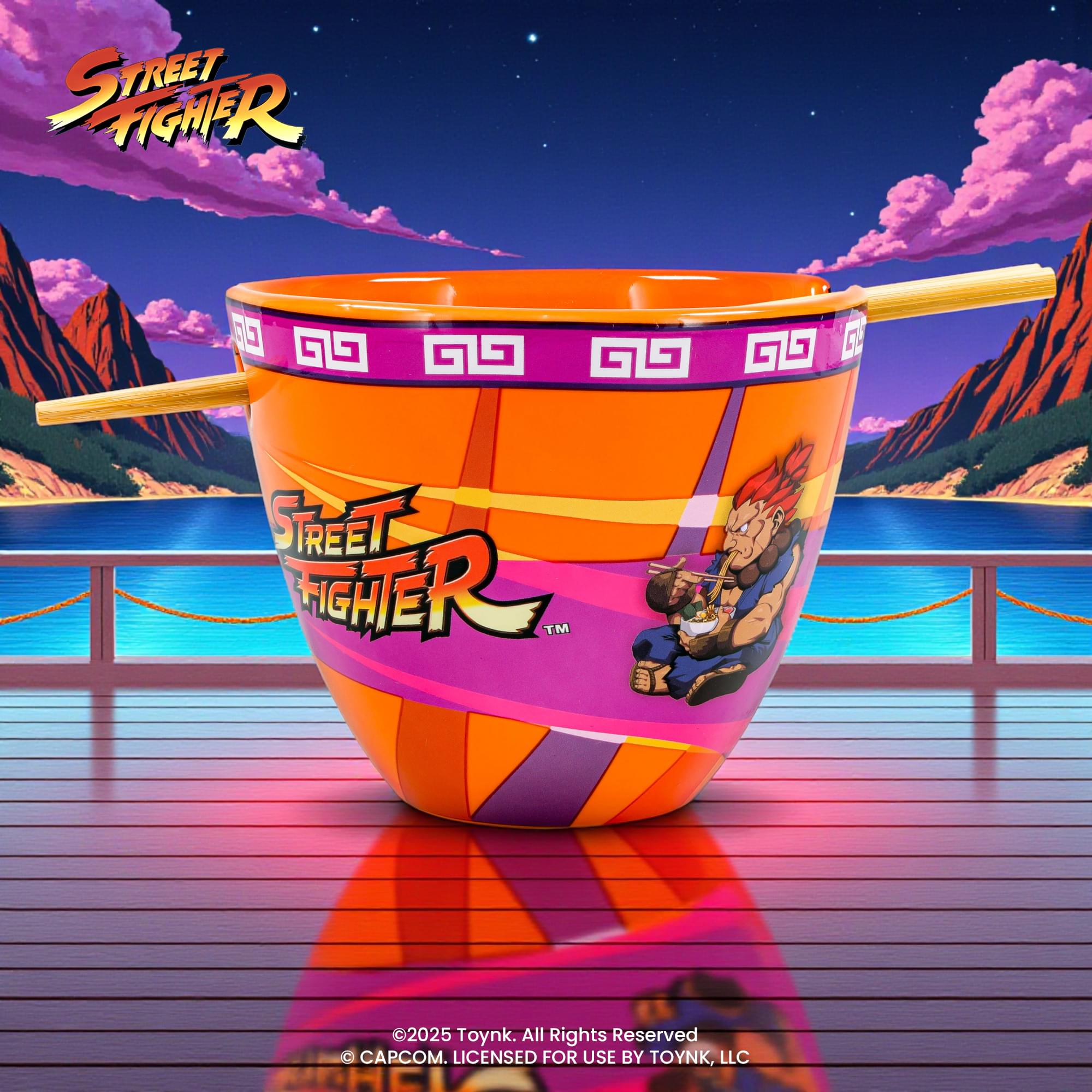 Street Fighter Battle Boys 16-Ounce Ramen Bowl and Chopstick