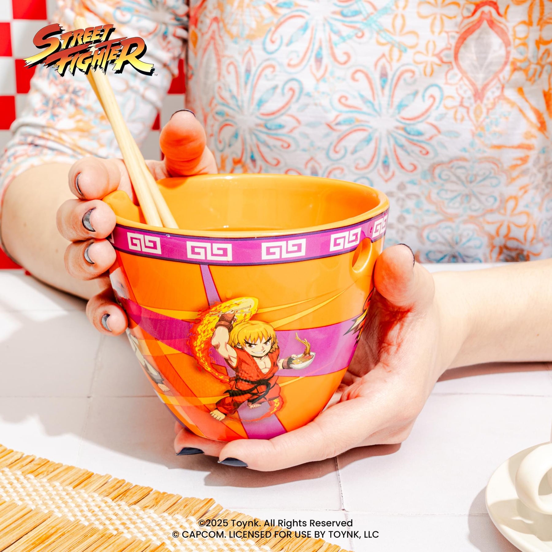 Street Fighter Battle Boys 16-Ounce Ramen Bowl and Chopstick
