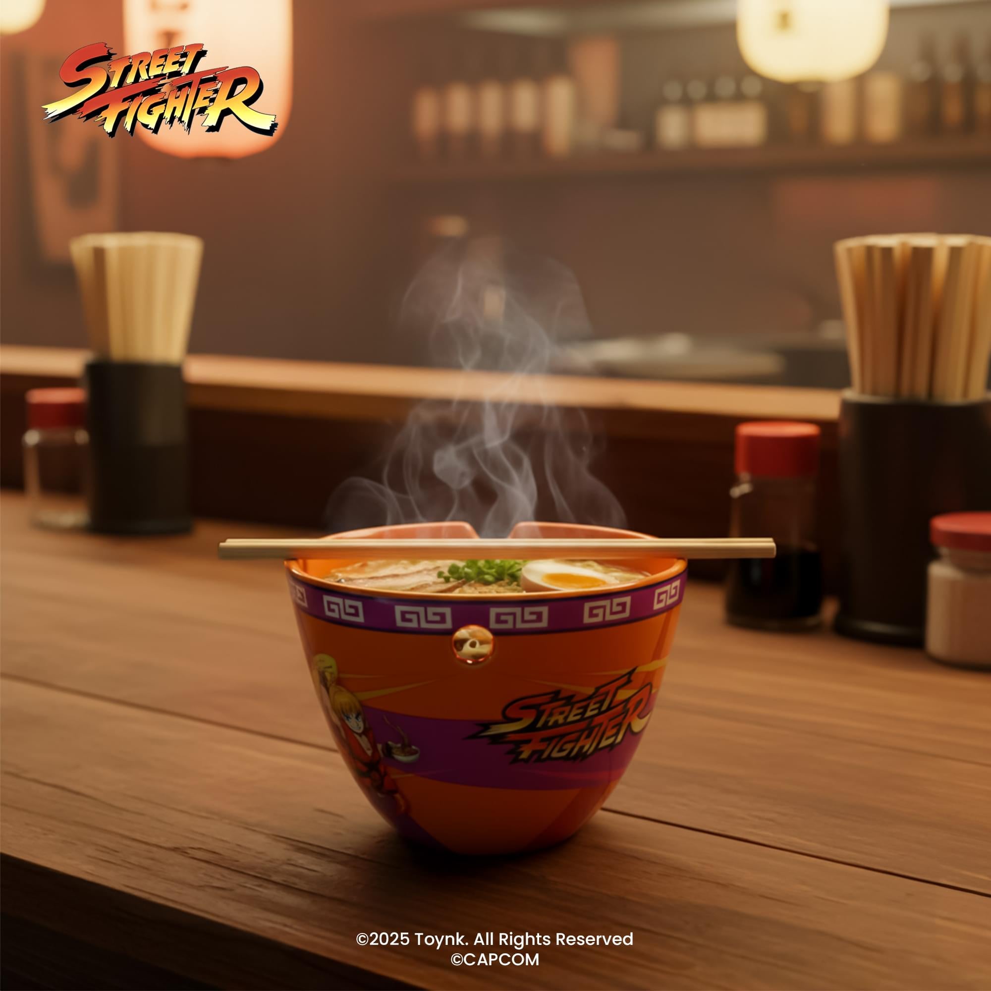 Street Fighter Battle Boys 16-Ounce Ramen Bowl and Chopsticks