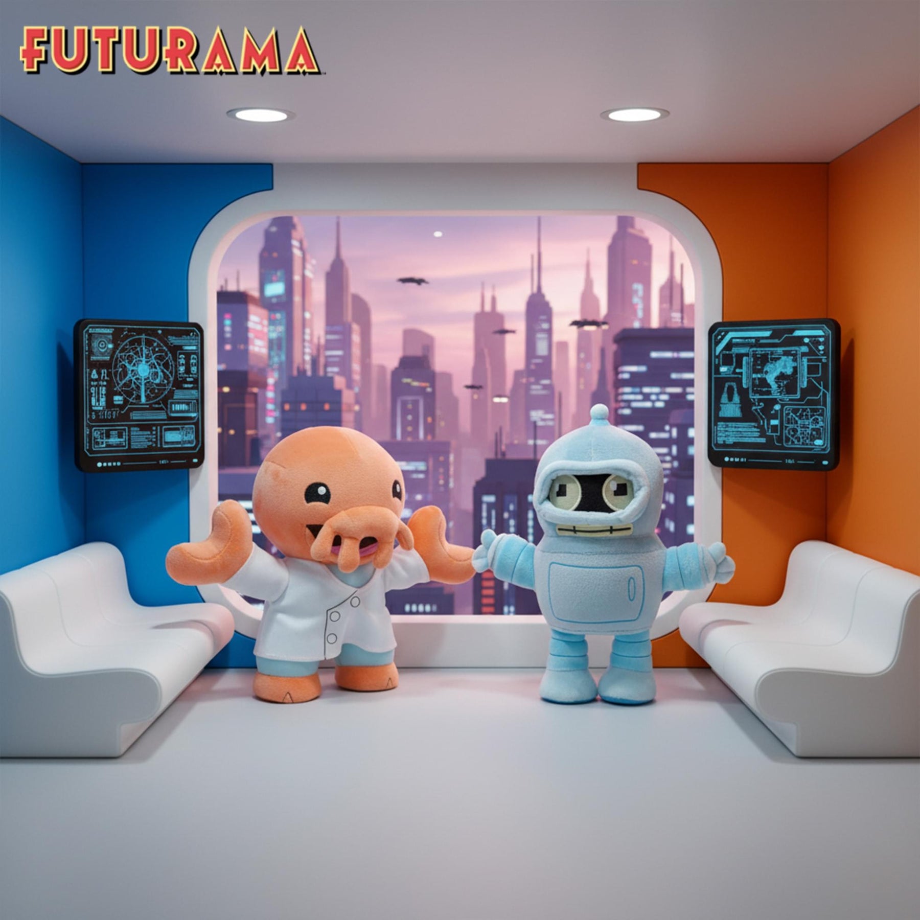Futurama Bender and Dr. Zoidberg 8-Inch Collector Plush Set