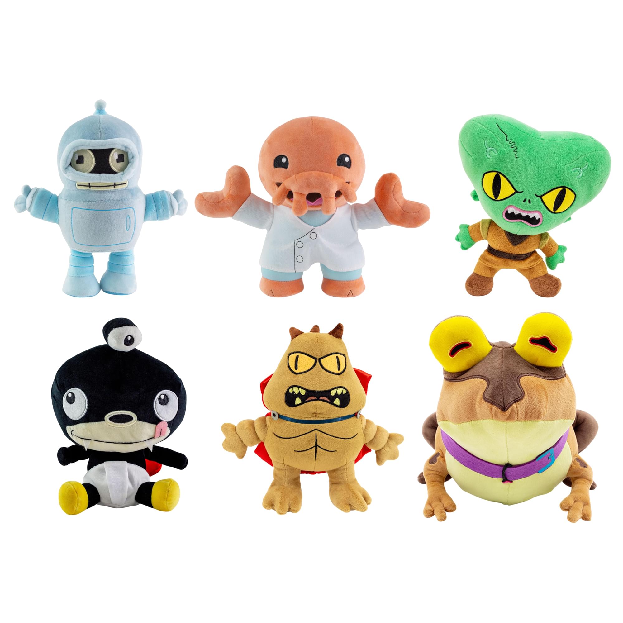 Futurama Plush Set Of 6 | Bender, Nibbler, Lrrr, Morbo, Zoidberg, Hypnotoad
