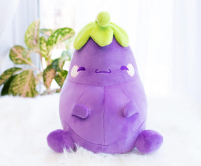 MochiOshis Eggplant 10-Inch Character Plush Toy | Murasaki Nasukkoshi