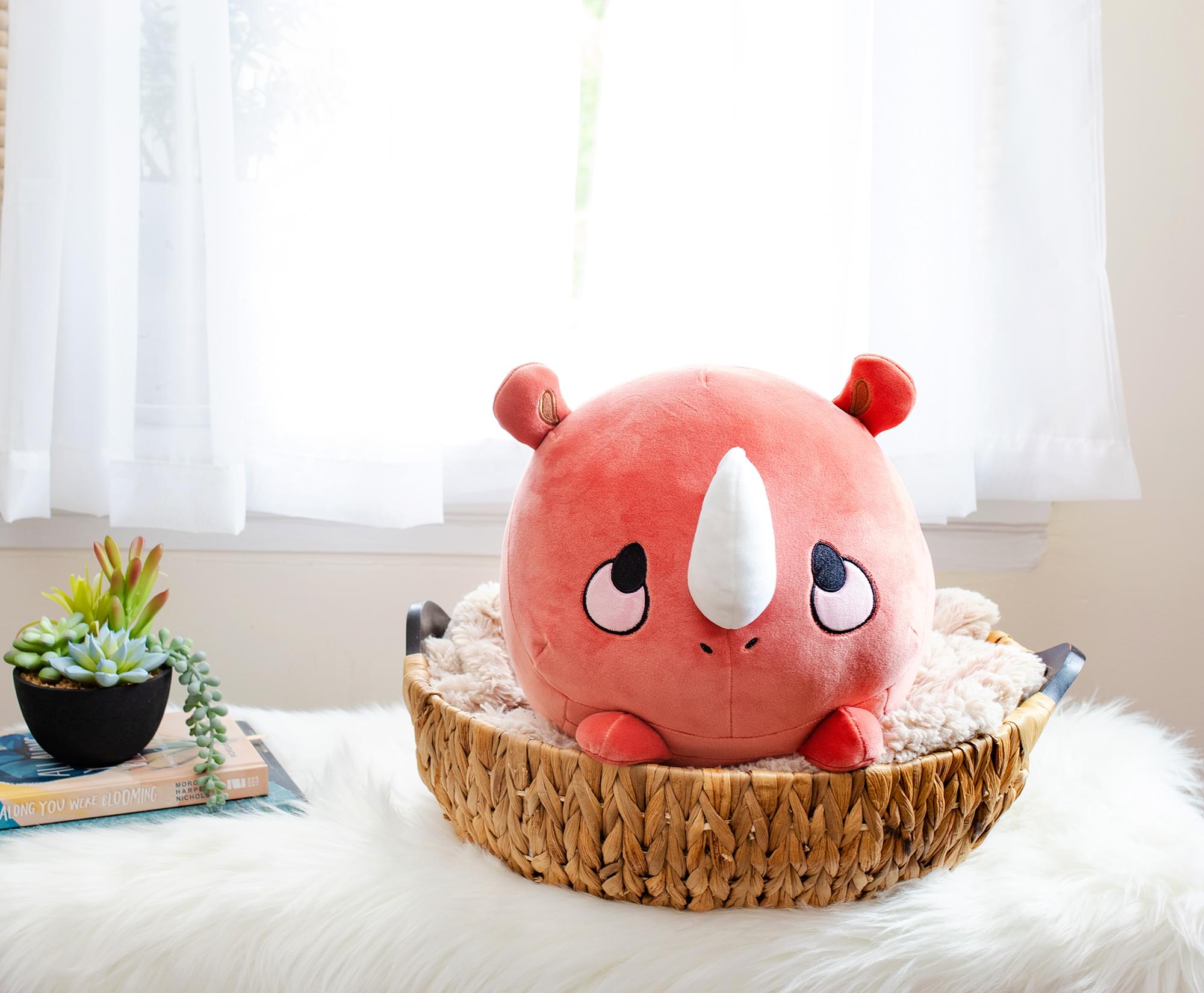 MochiOshis Rhino 12-Inch Character Plush Toy | Raiju Ookioshi