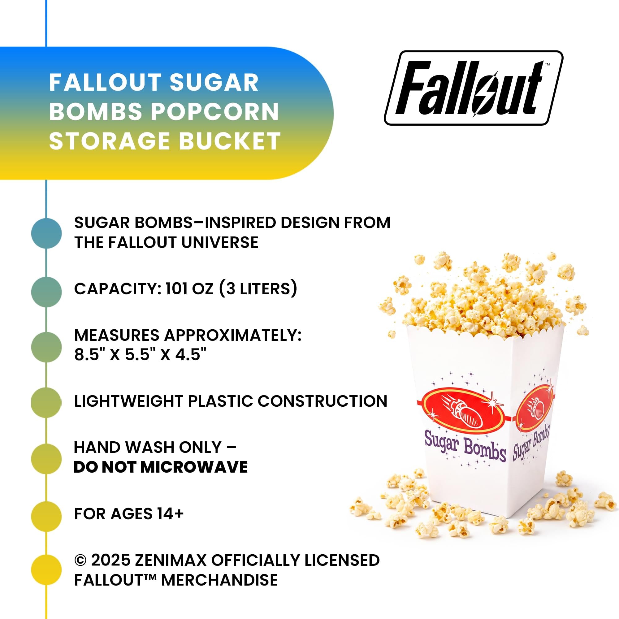 Fallout Sugar Bombs Popcorn Bucket | Holds 3 Liters