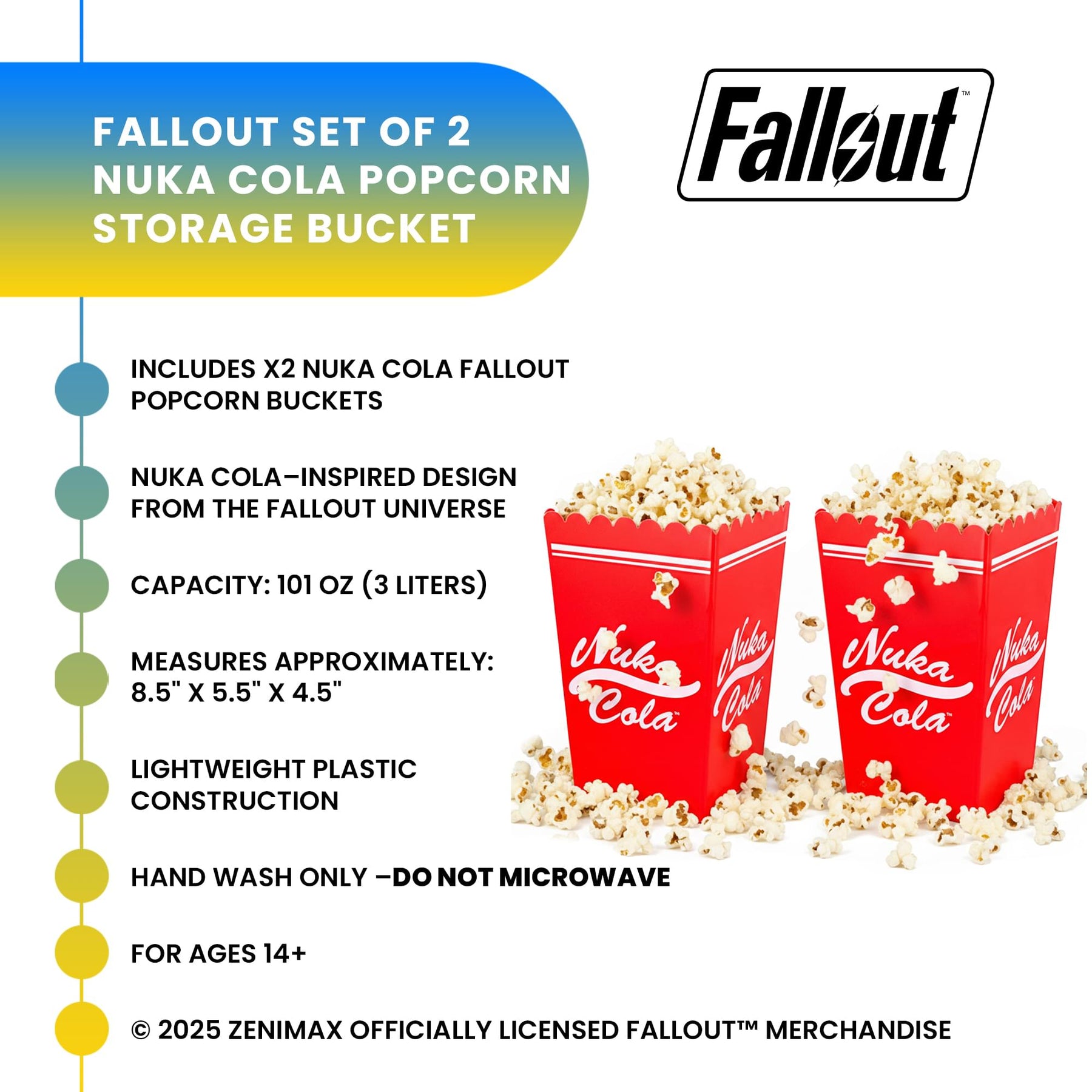 Fallout Nuka-Cola Popcorn Storage Bucket | Set Of 2