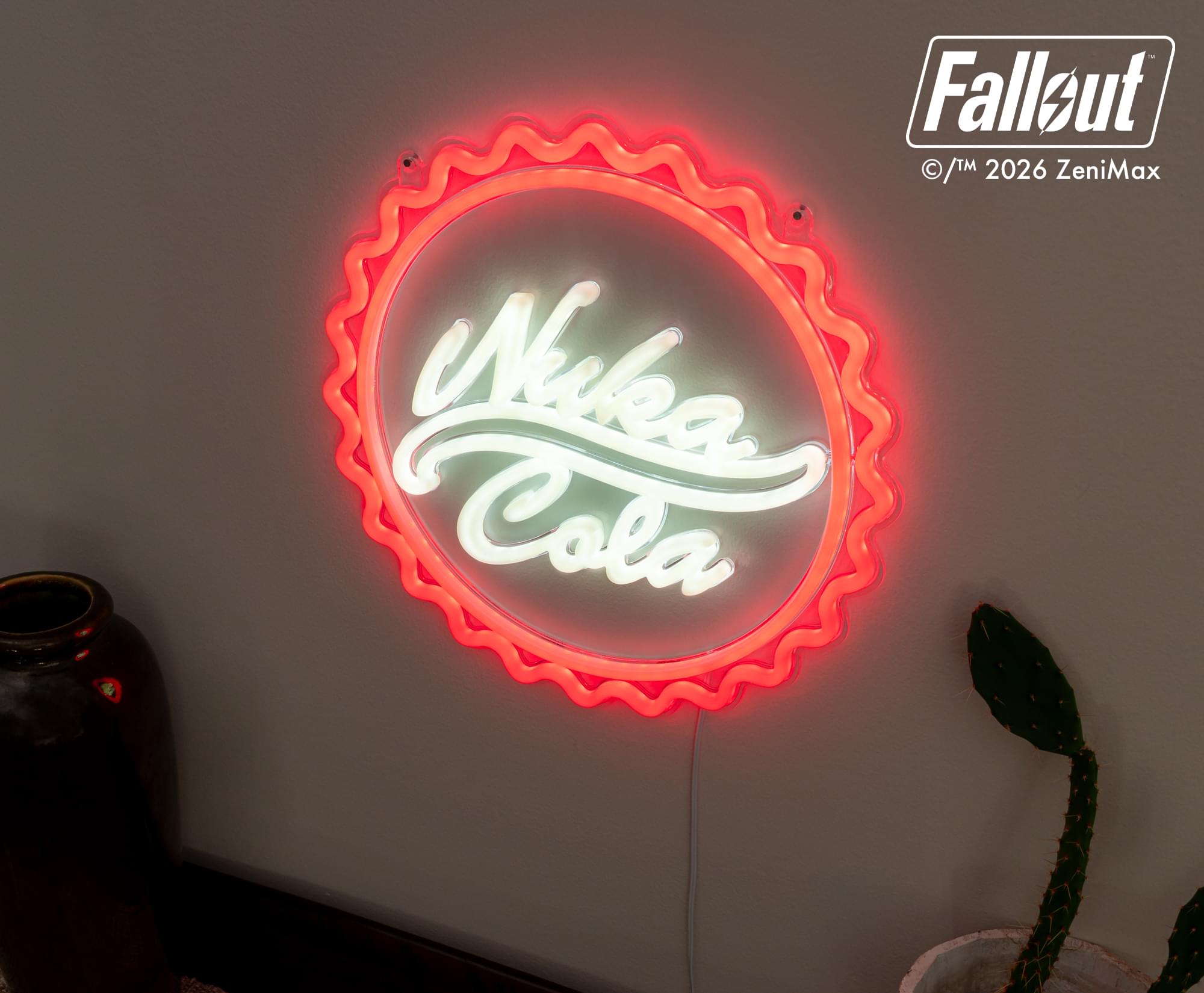 Fallout Nuka-Cola Bottle Cap Neon Wall Light | 12 x 12 Inches