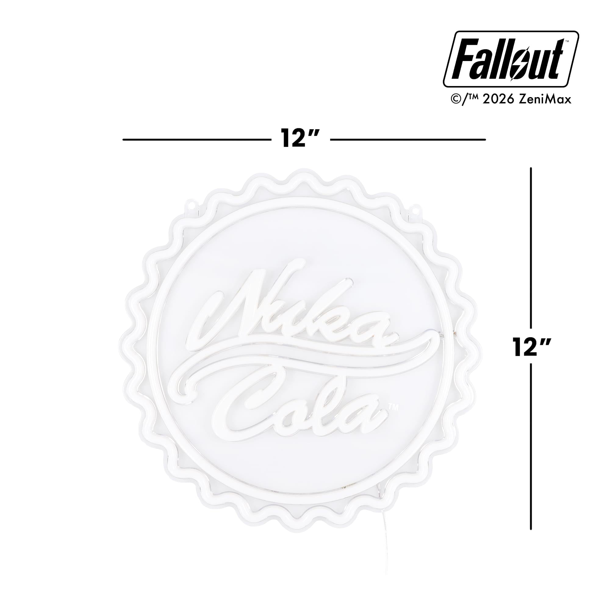 Fallout Nuka-Cola Bottle Cap Neon Wall Light | 12 x 12 Inches