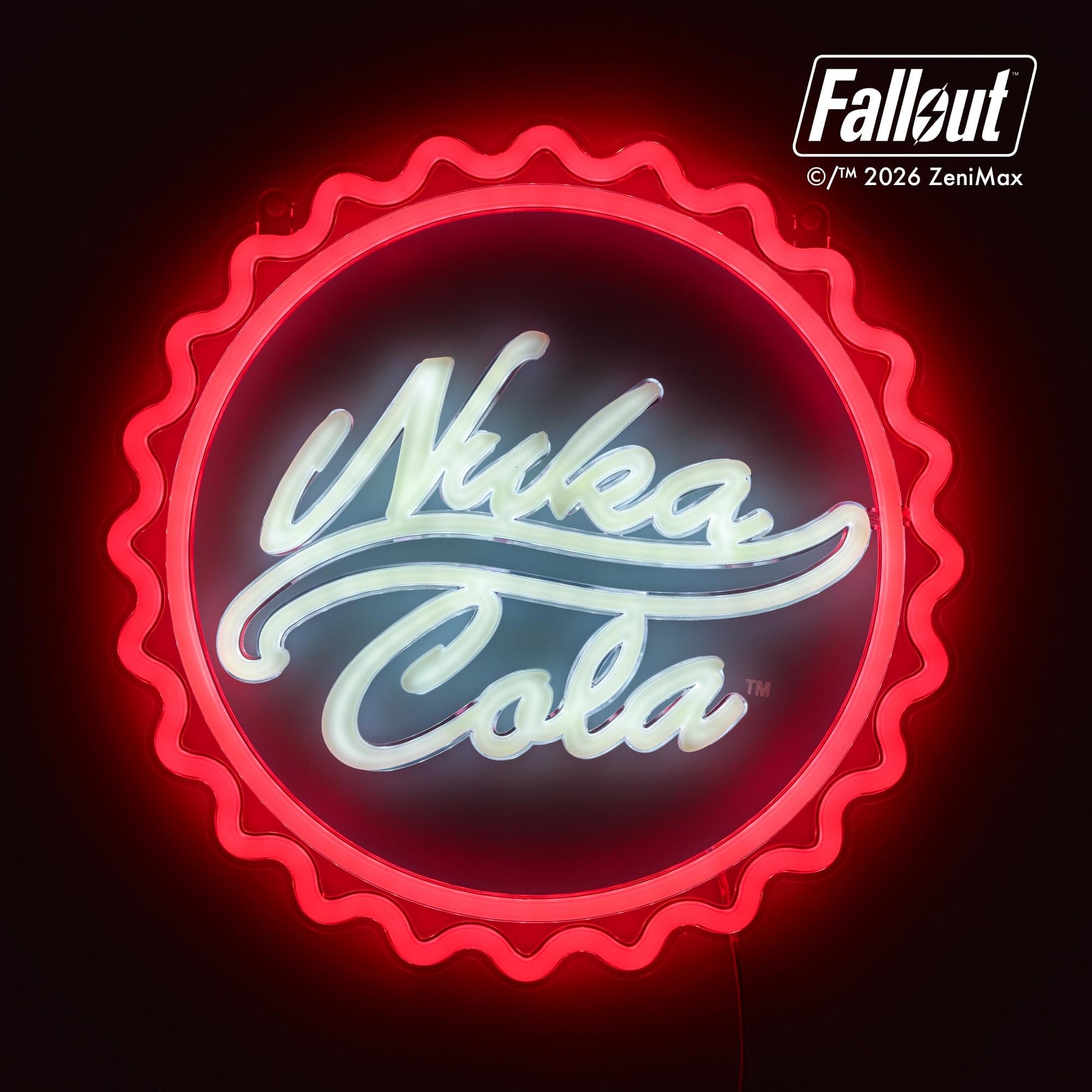 Fallout Nuka-Cola Bottle Cap Neon Wall Light | 12 x 12 Inches
