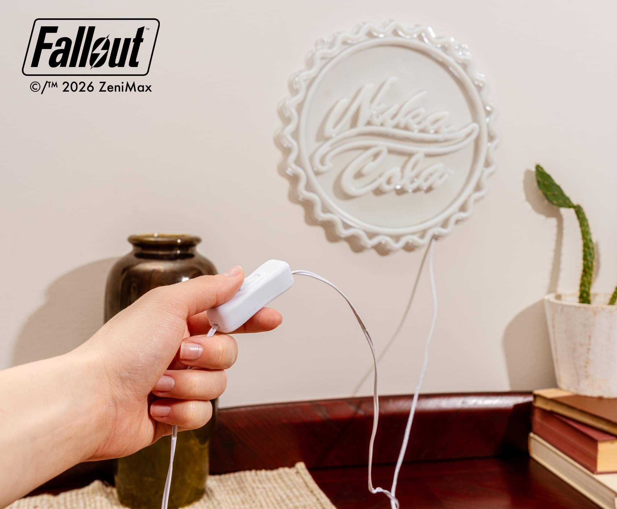 Fallout Nuka-Cola Bottle Cap Neon Wall Light | 12 x 12 Inches