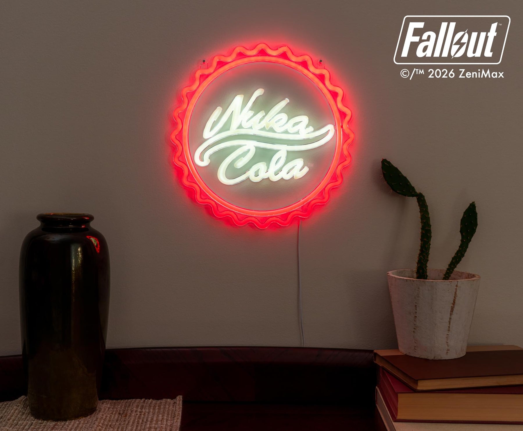 Fallout Nuka-Cola Bottle Cap Neon Wall Light | 12 x 12 Inches