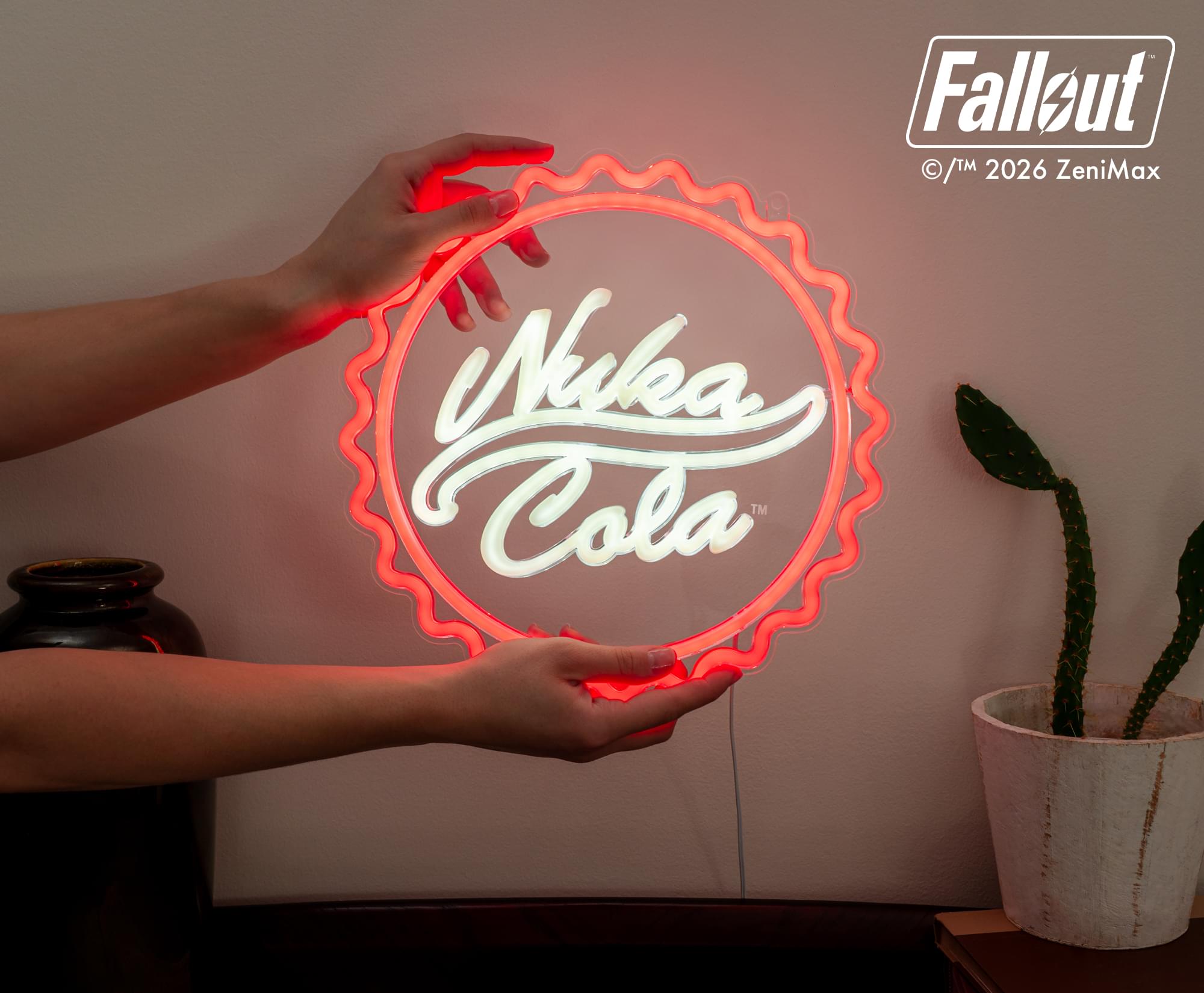 Fallout Nuka-Cola Bottle Cap Neon Wall Light | 12 x 12 Inches